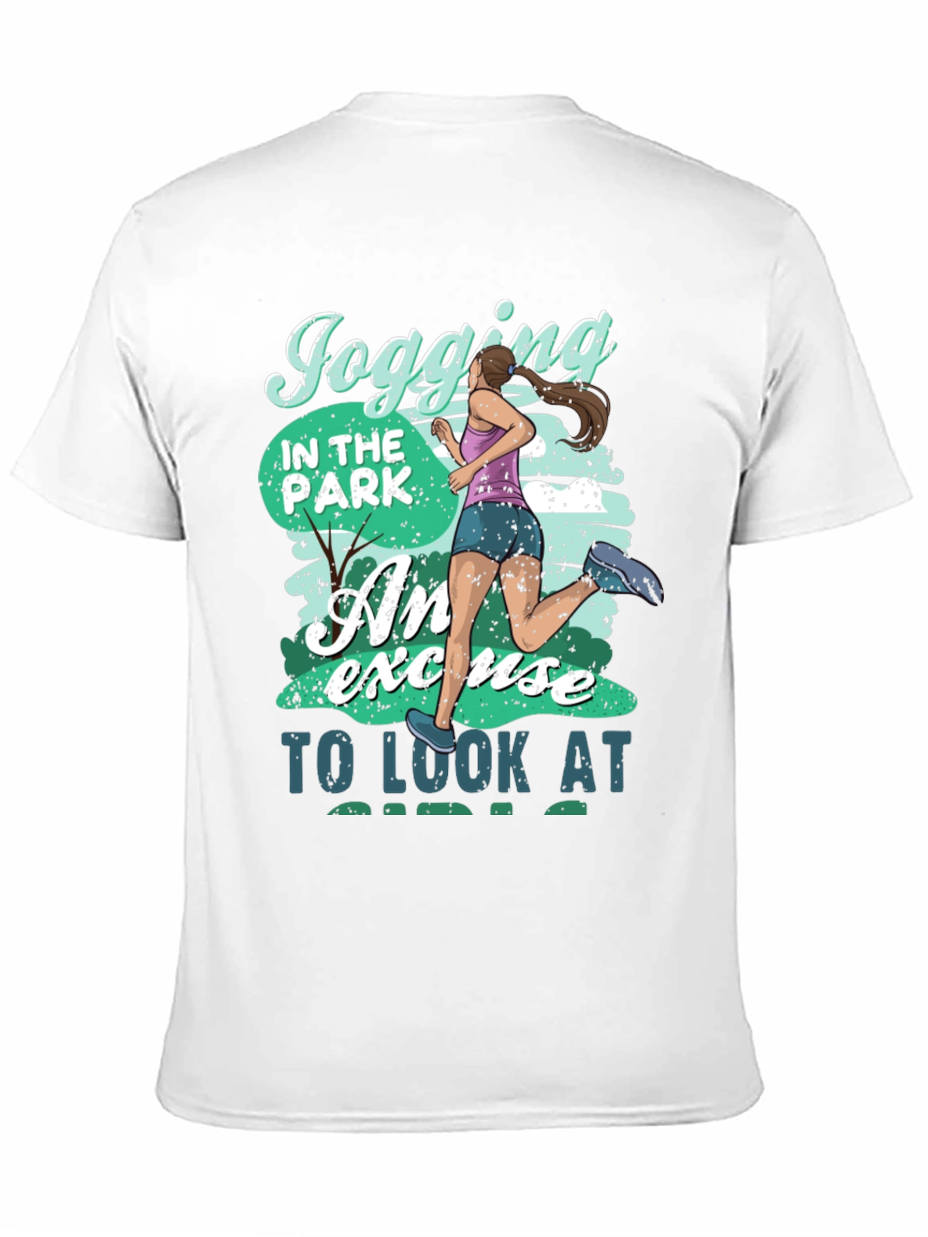 Black Jogging in the Park Funny T-Shirt view 11