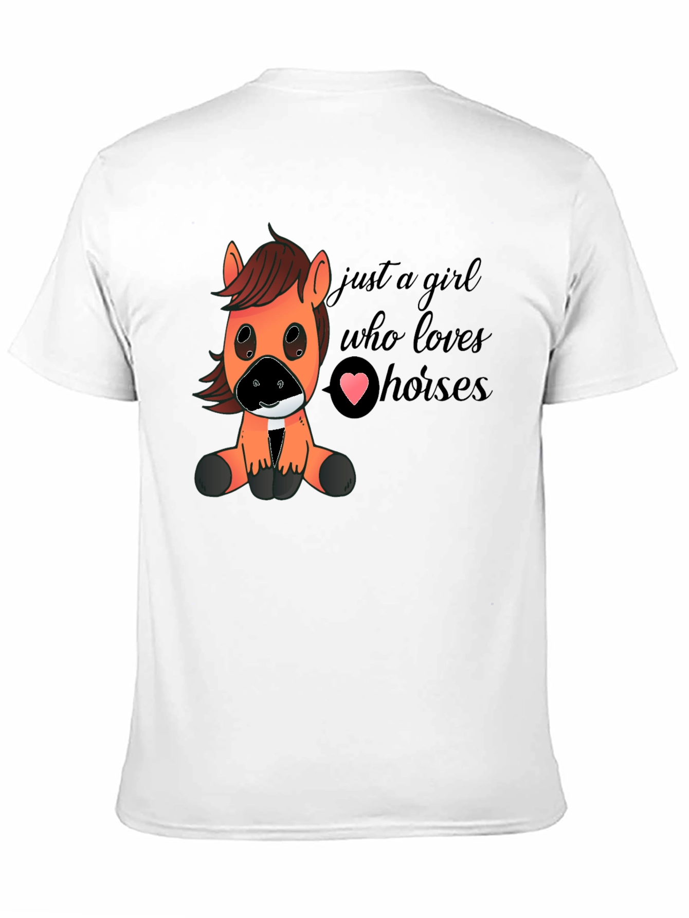 Black Cute Horse Lover T-Shirt - Just A Girl Who Loves Horses view 11