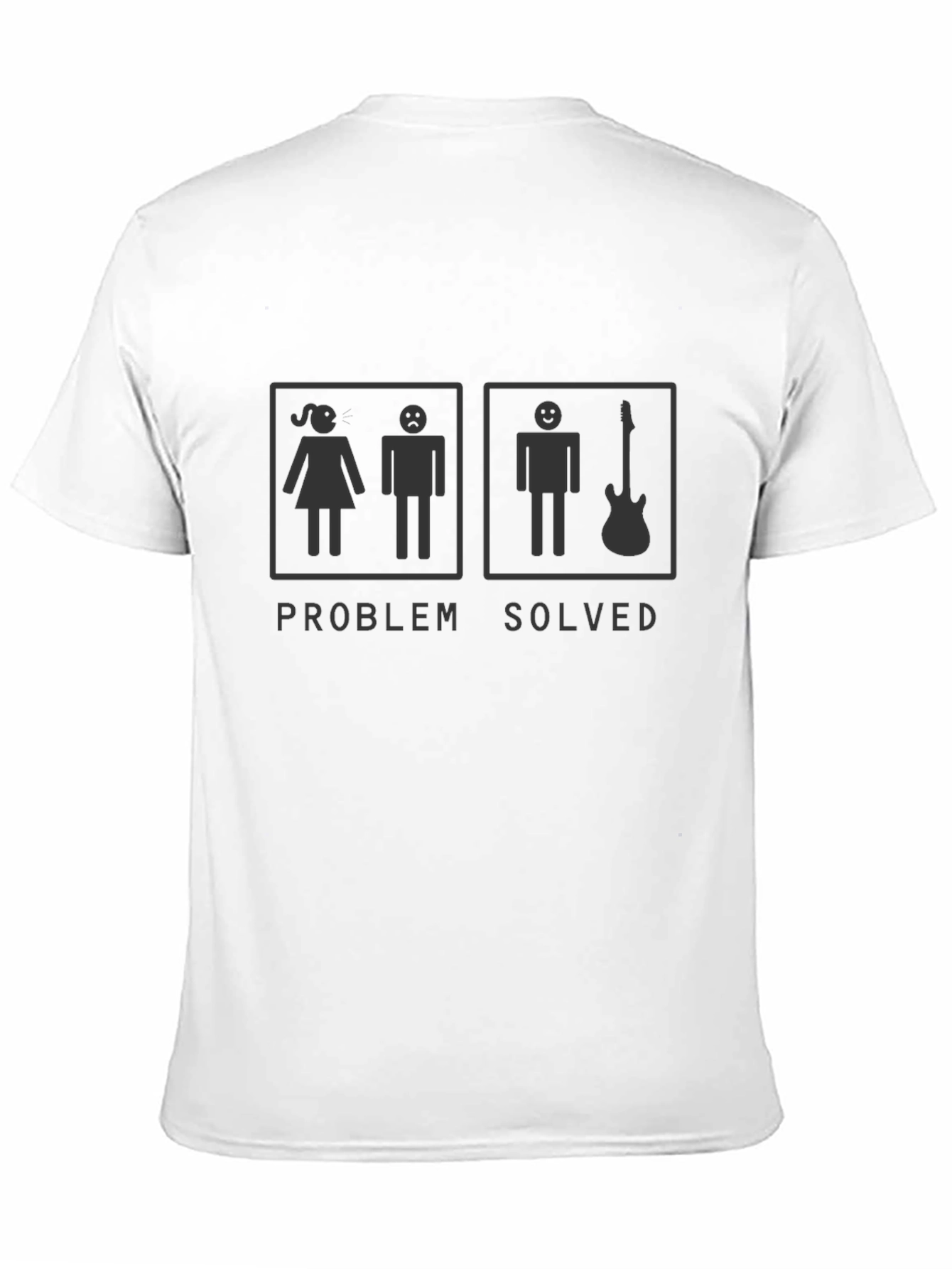 Black Problem Solved Guitarist T-Shirt - Black view 11