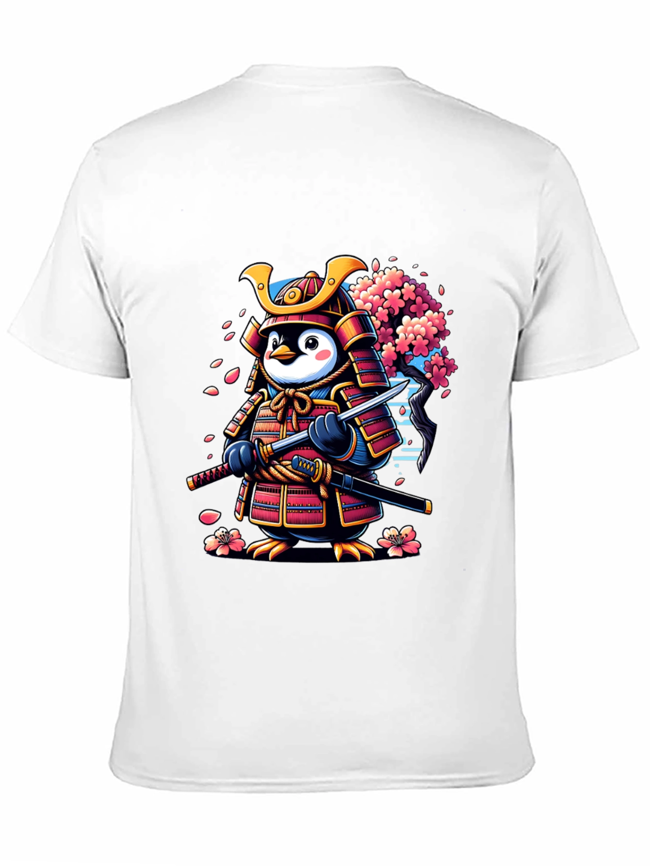 Black Samurai Penguin Graphic Tee - Unique Cartoon Style view 11