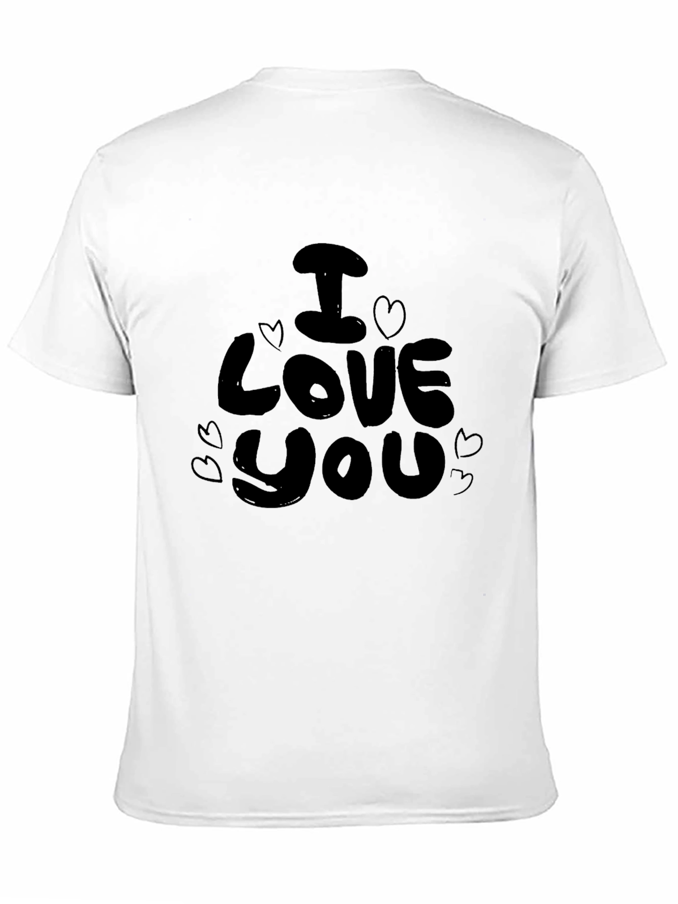 Black I Love You Graphic Black T-Shirt view 11