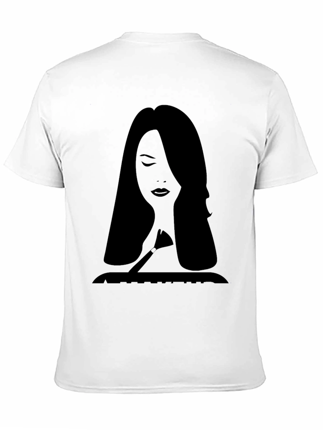 Black Makeup Artist Silhouette Tee - Stylish Graphic T-Shirt view 11