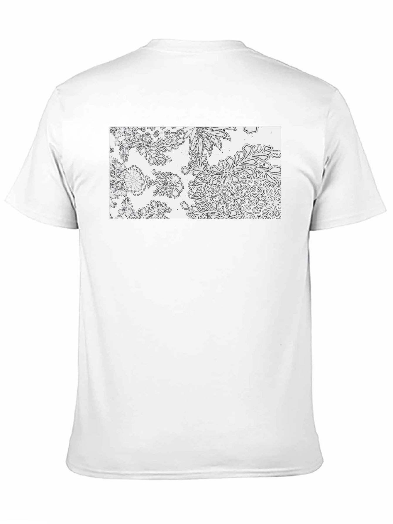Black Floral Pattern Black Cotton Tee view 11