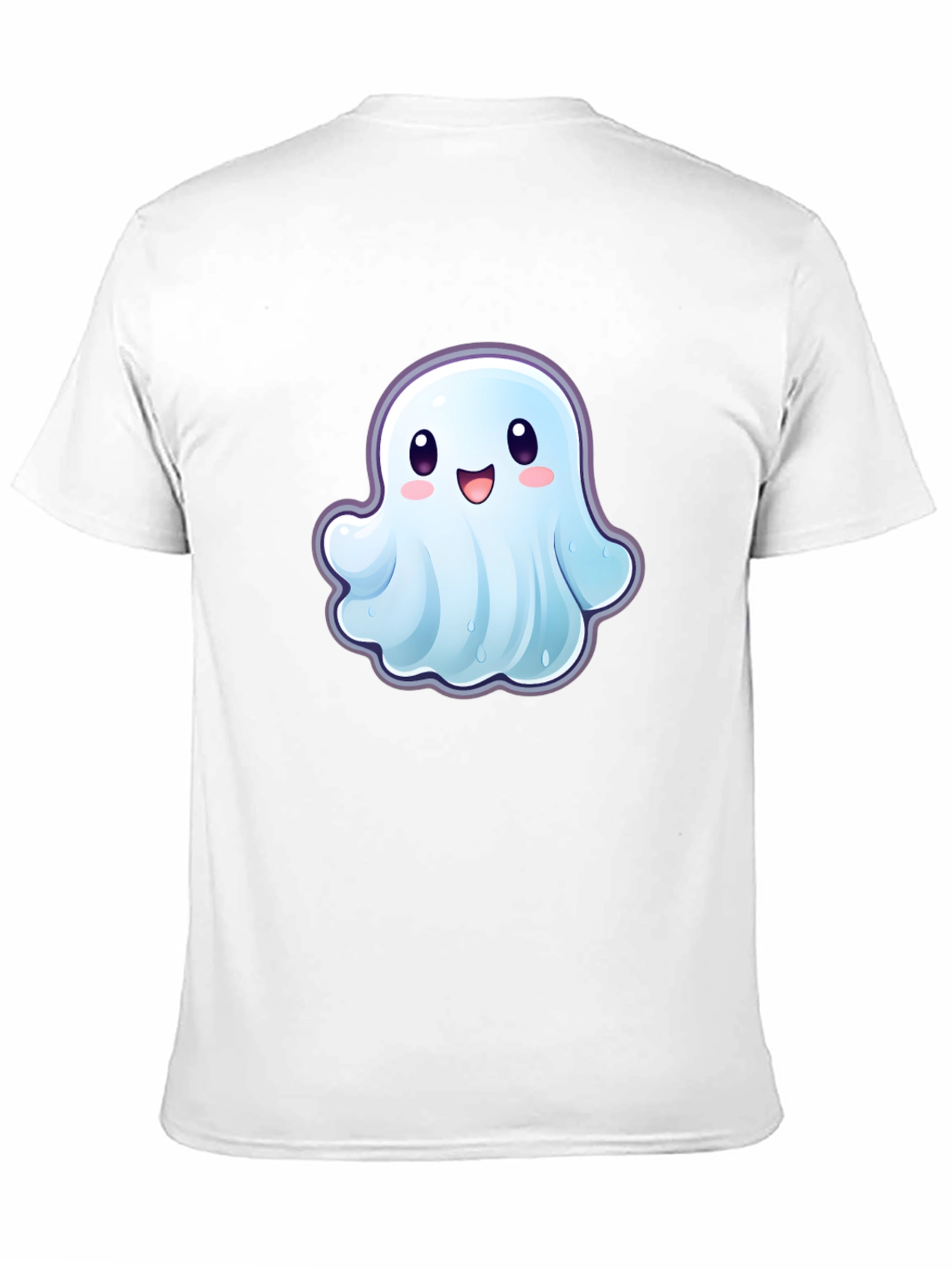 Black Cute Ghost Graphic T-Shirt - Black Cotton Tee view 11