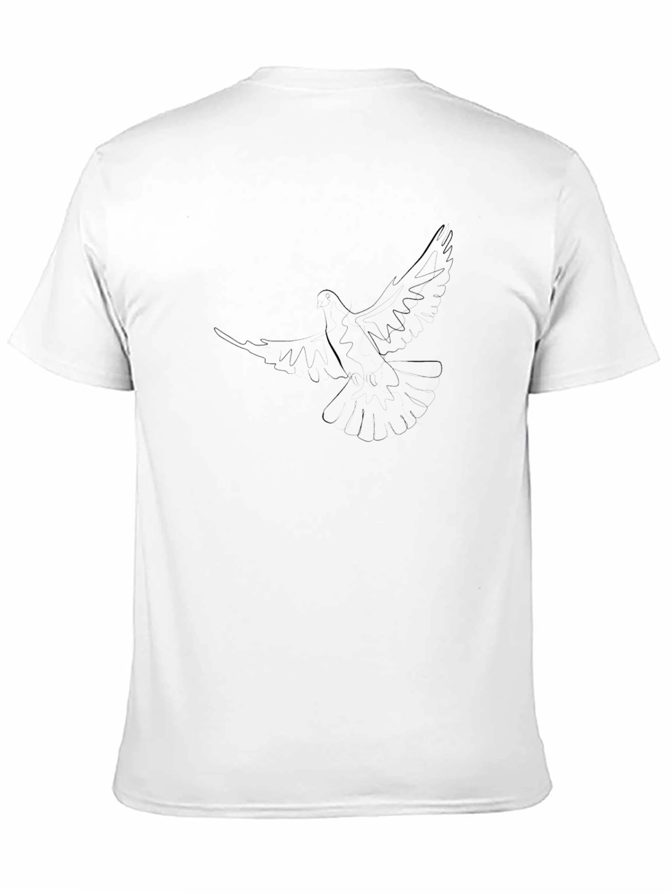 Black Minimalist Dove Graphic T-Shirt - Soft Black Cotton view 11