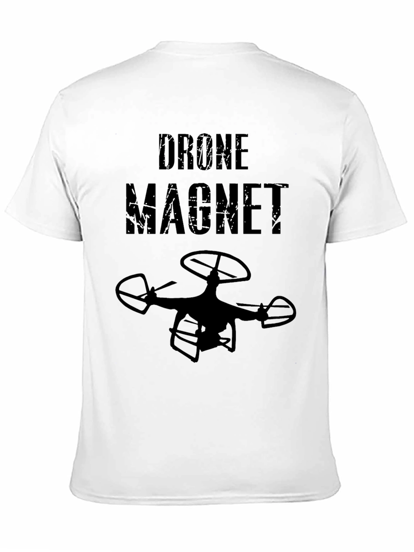 Black Drone Magnet Funny Graphic Tee view 11