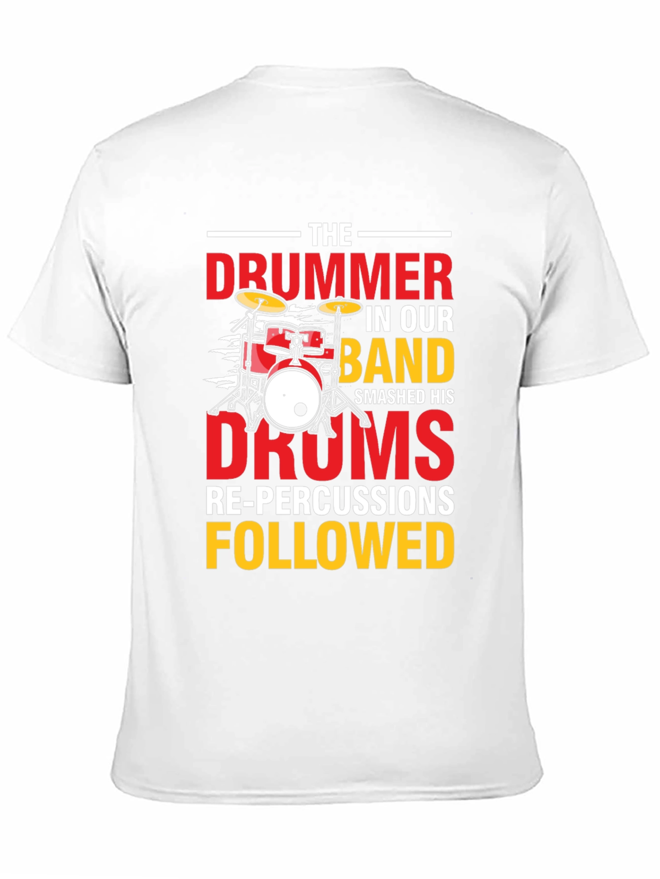 Black Drummer T-Shirt - Funny Band Re-Percussions Tee view 11