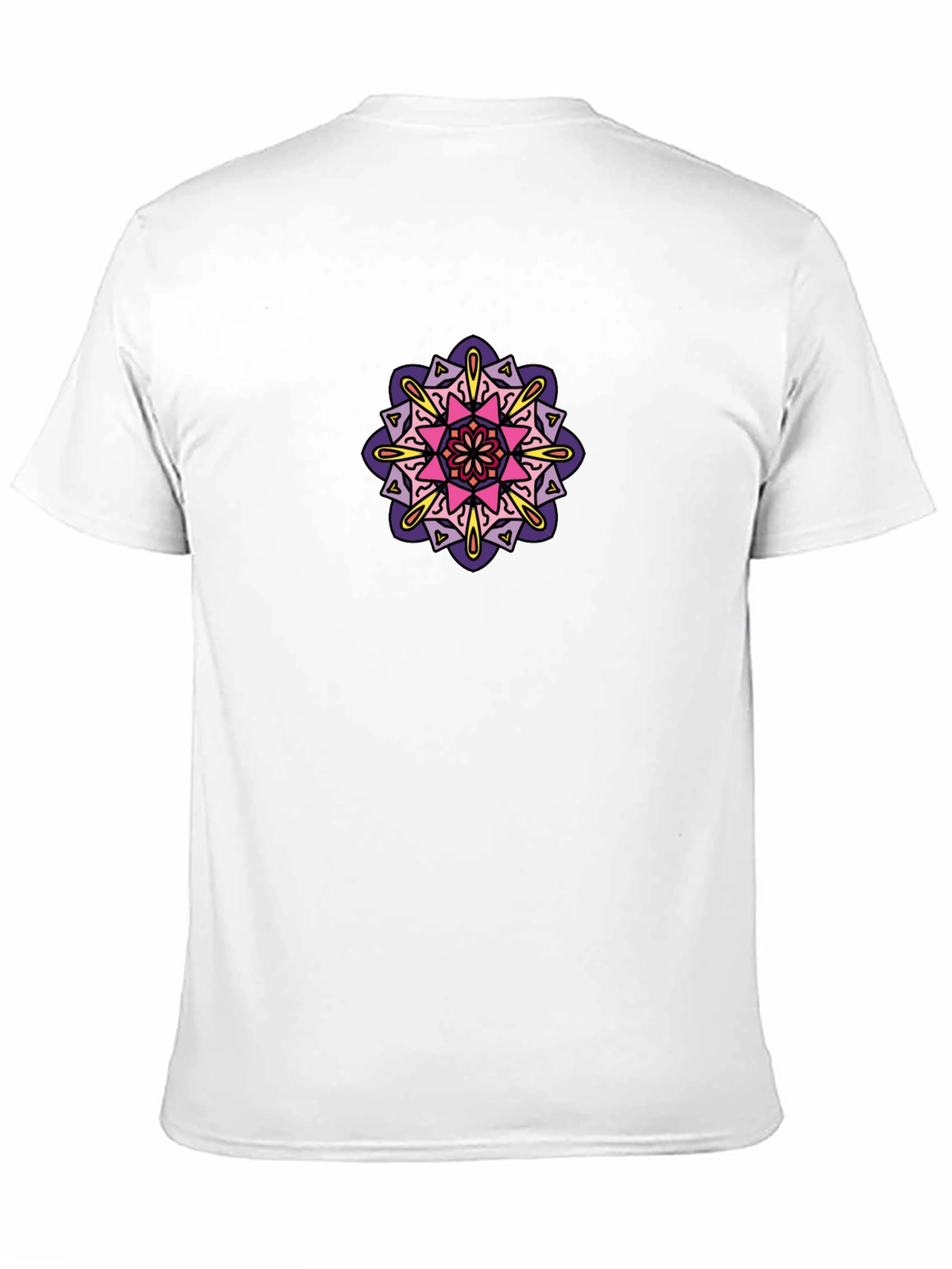 Black Black Tee with Colorful Mandala Design view 11