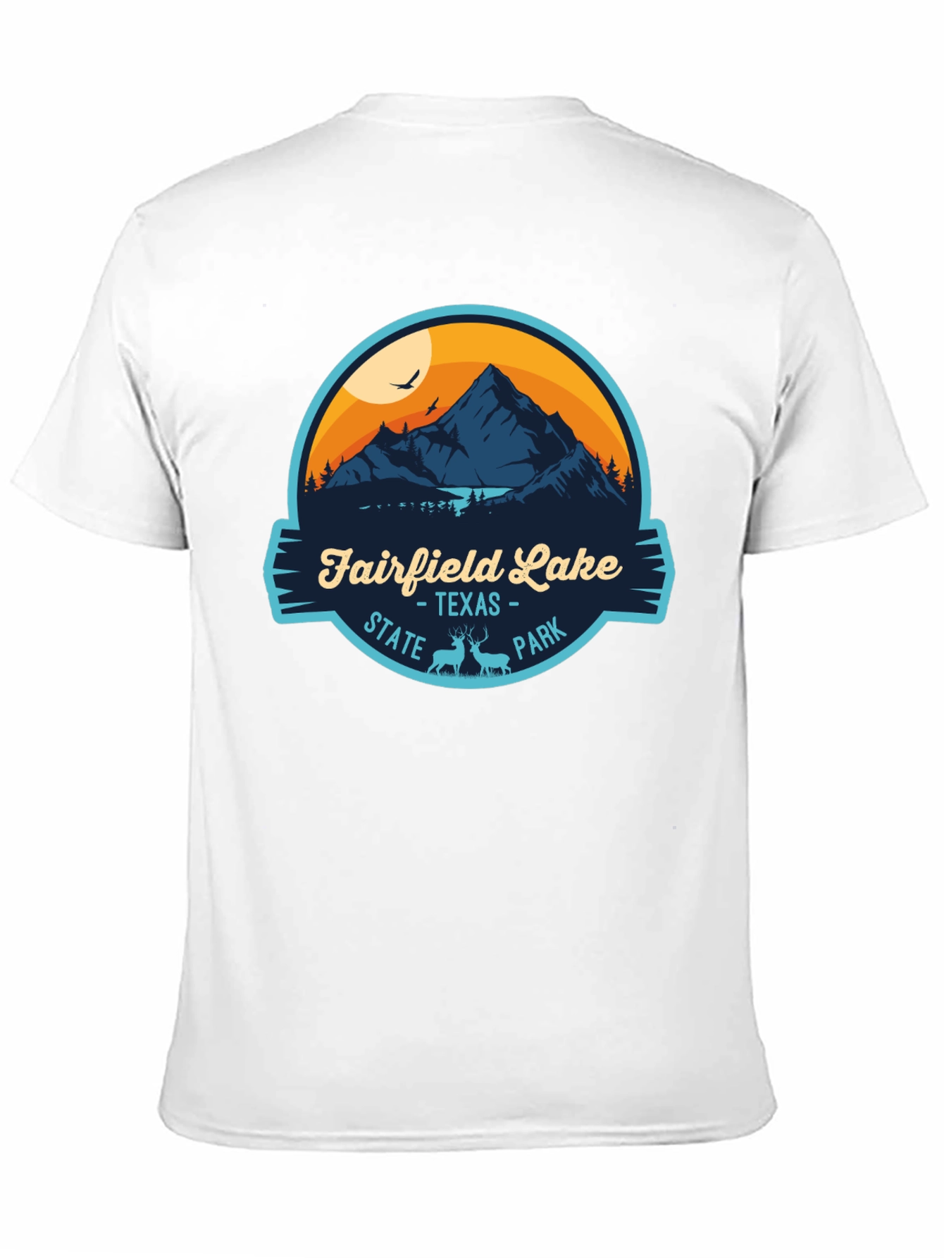 Black Fairfield Lake State Park Graphic T-Shirt view 11