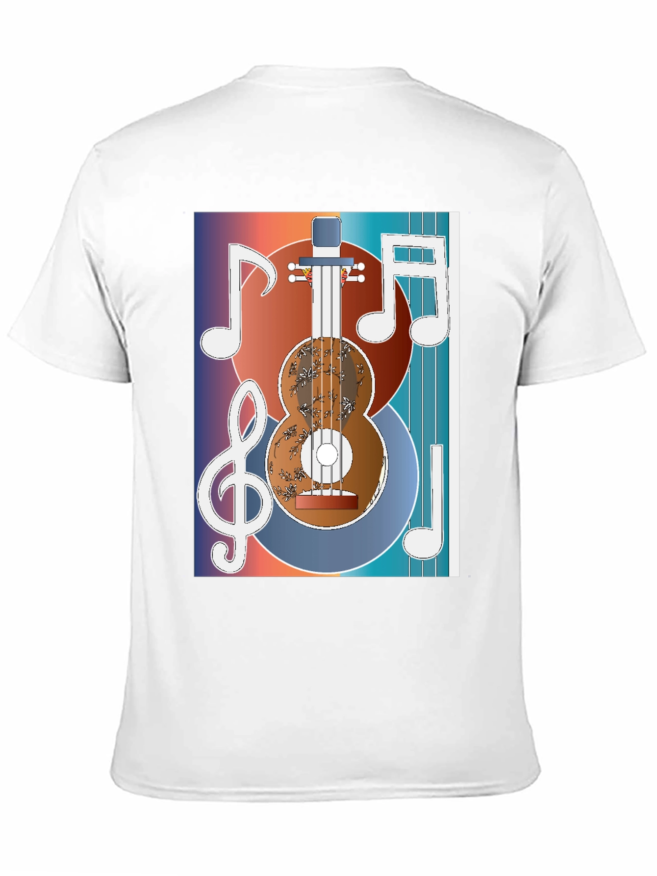 Black Guitar Music Graphic T-Shirt - Artistic Musician Tee view 11