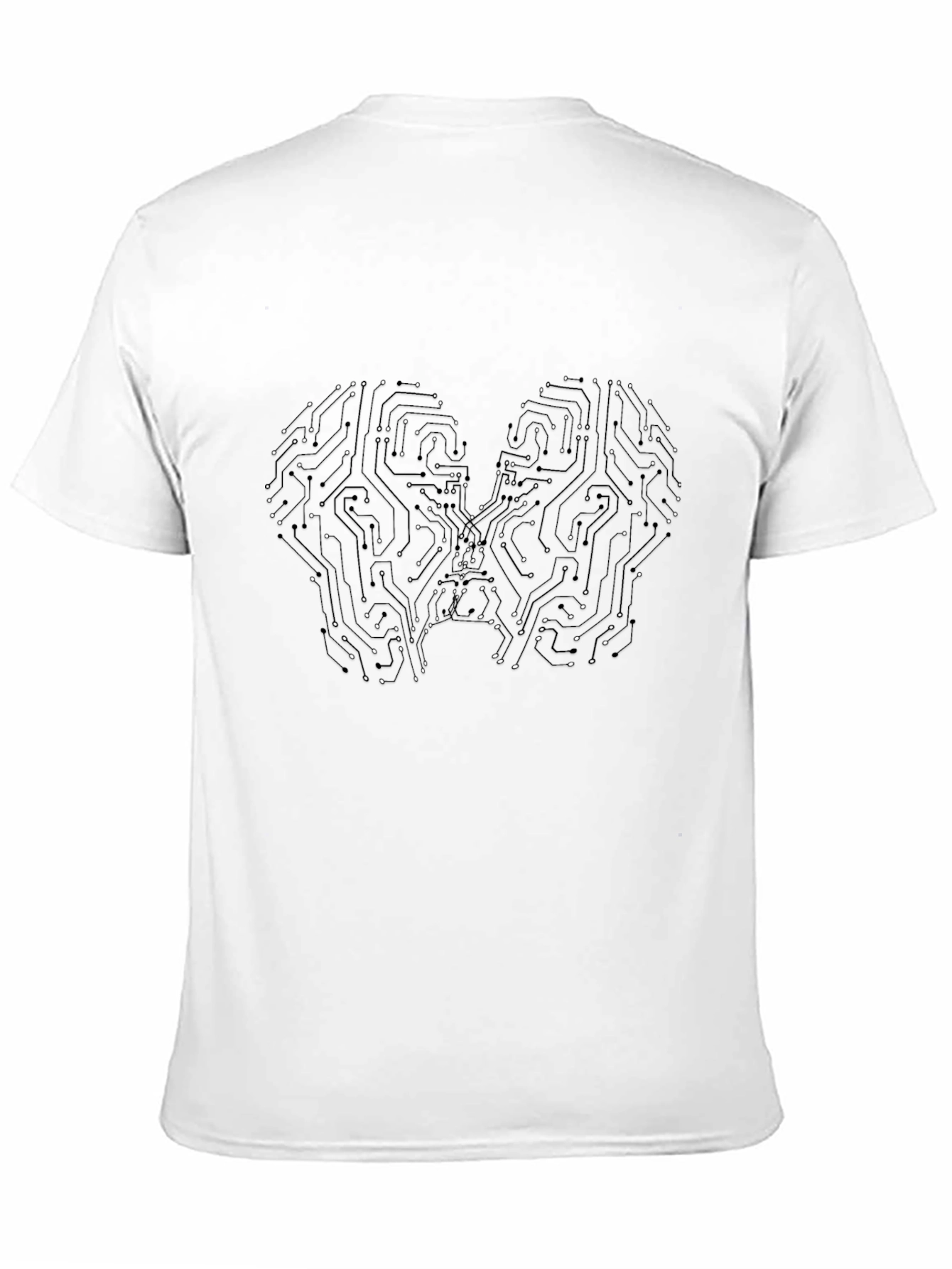 Black Circuit Brain Graphic Tee - Black Casual T-Shirt view 11