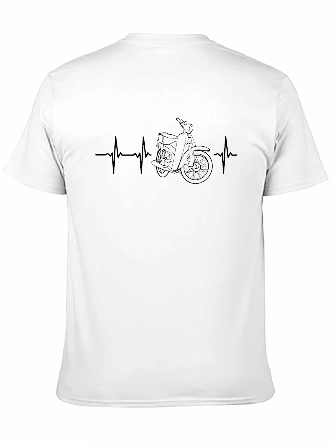 Black Motorcycle Heartbeat Graphic T-Shirt view 11