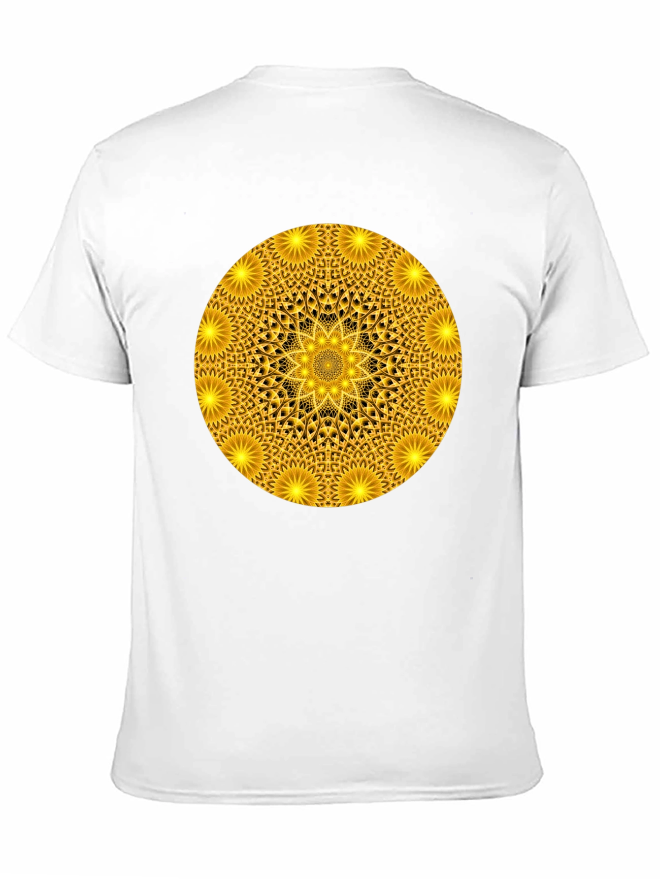 Black Golden Mandala Graphic T-Shirt - Black Crew Neck Tee view 11