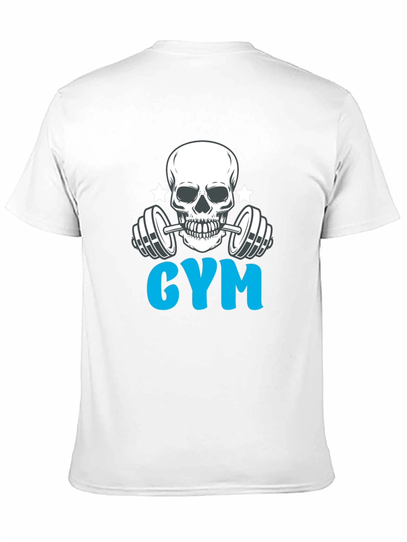 Black Gym Skull Graphic Black T-Shirt view 11