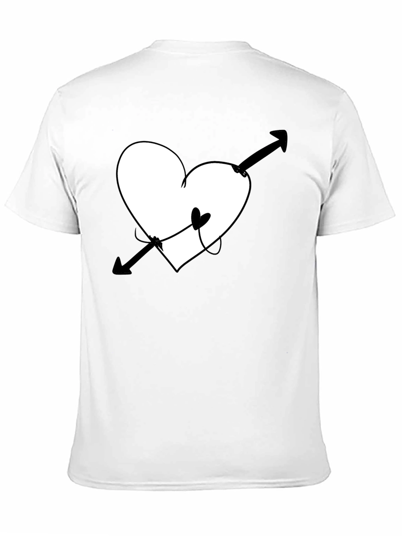 Black Heart Arrow Graphic Tee - Unisex Black T-Shirt view 11