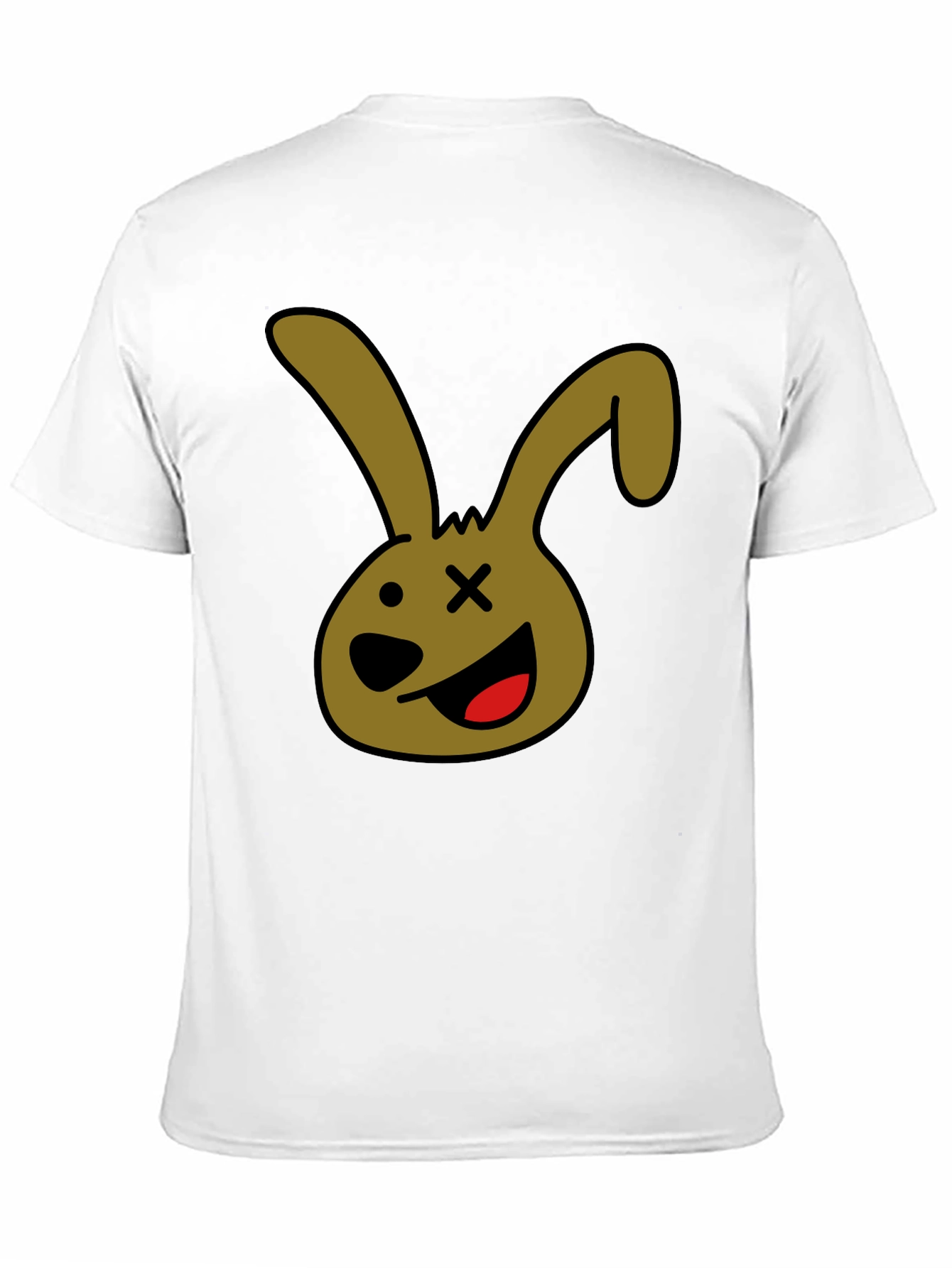 Black Cartoon Bunny Graphic Tee - Black Unisex T-Shirt view 11