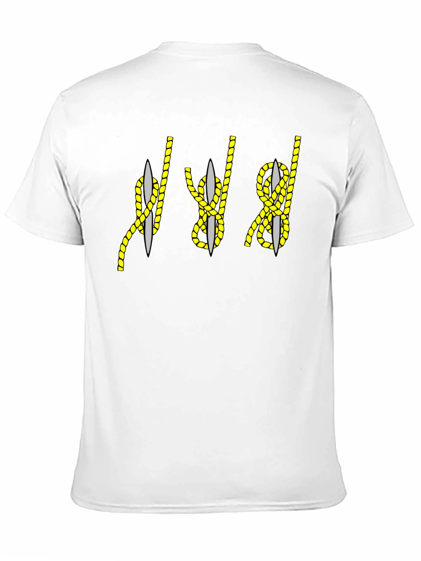 Black Rope Knot & Needle Graphic Tee - Black Cotton Blend view 11