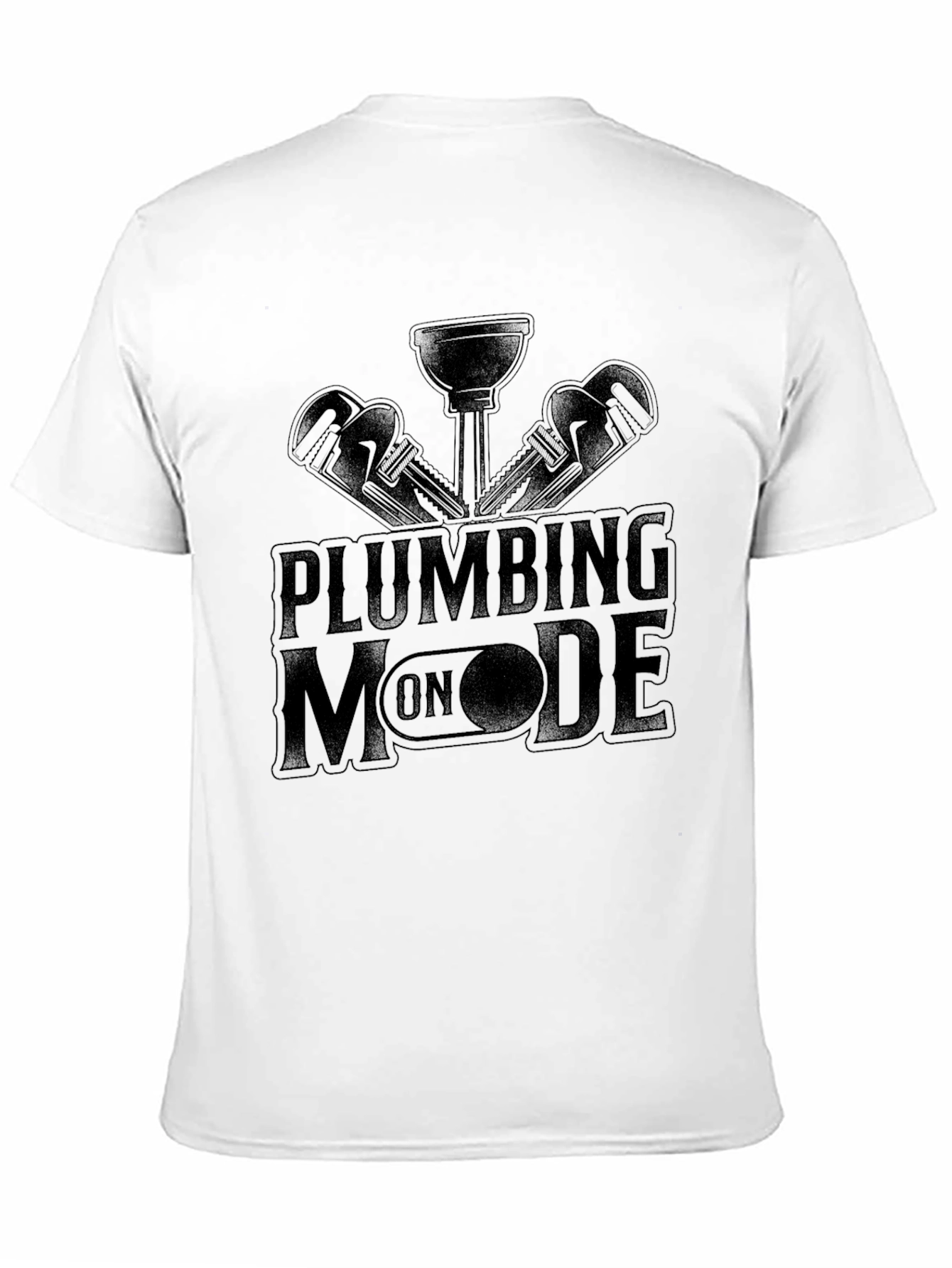Black Plumbing Mode On Black T-Shirt view 11