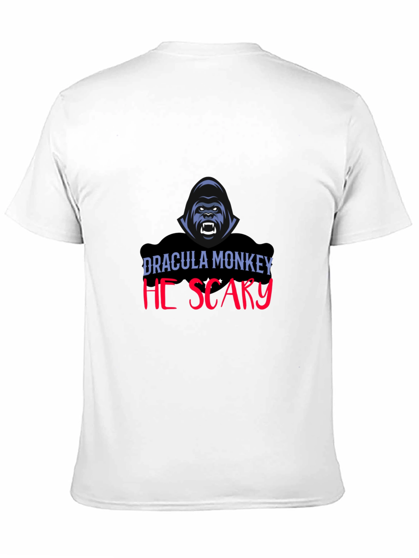 Black Dracula Monkey He Scary Graphic T-Shirt view 11