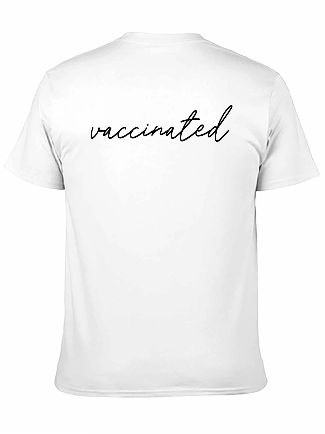 Black Vaccinated Black T-Shirt Crew Neck Short Sleeve view 11