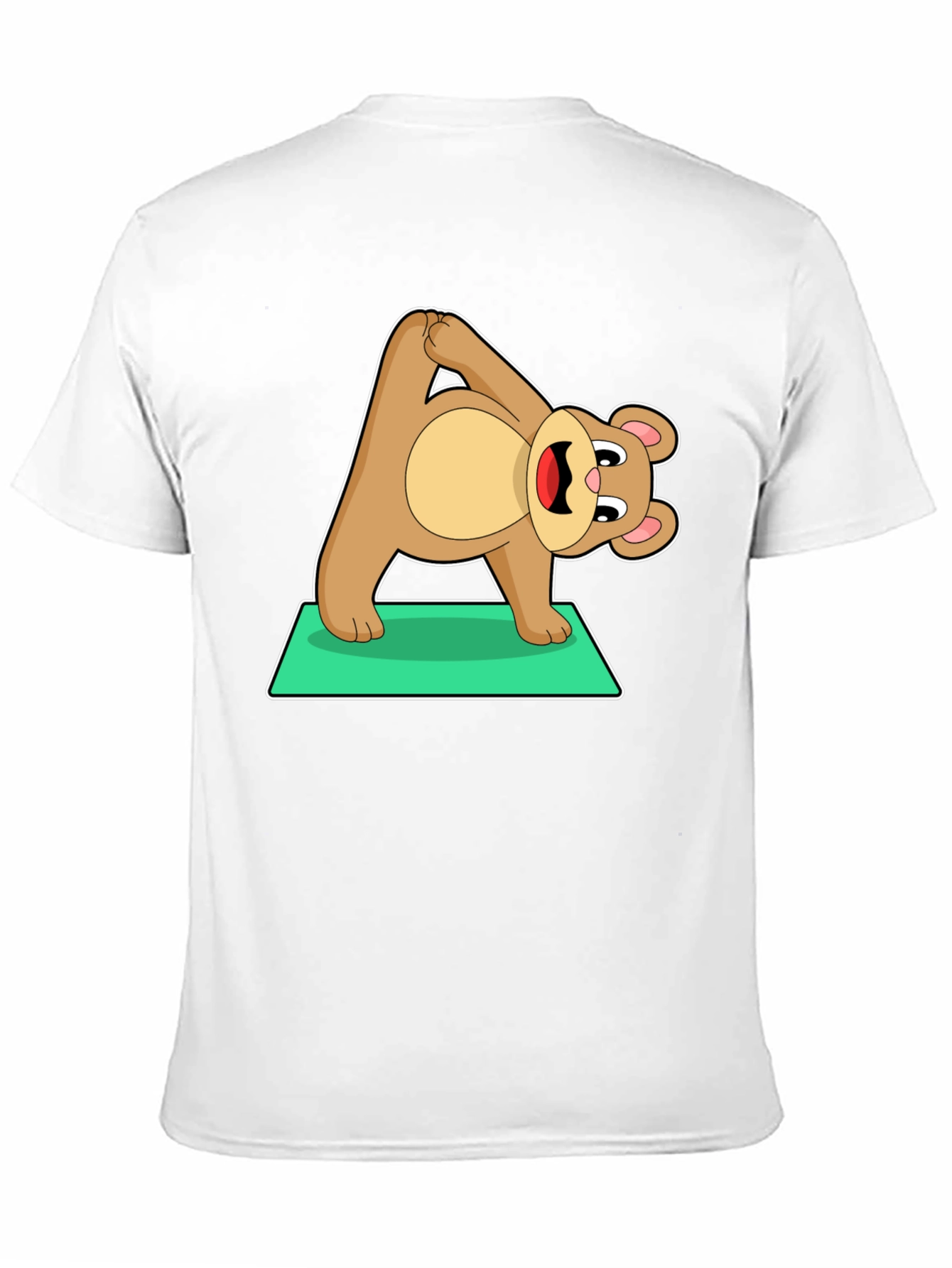 Black Yoga Bear Graphic Tee - Cute Exercise Cartoon Shirt view 11