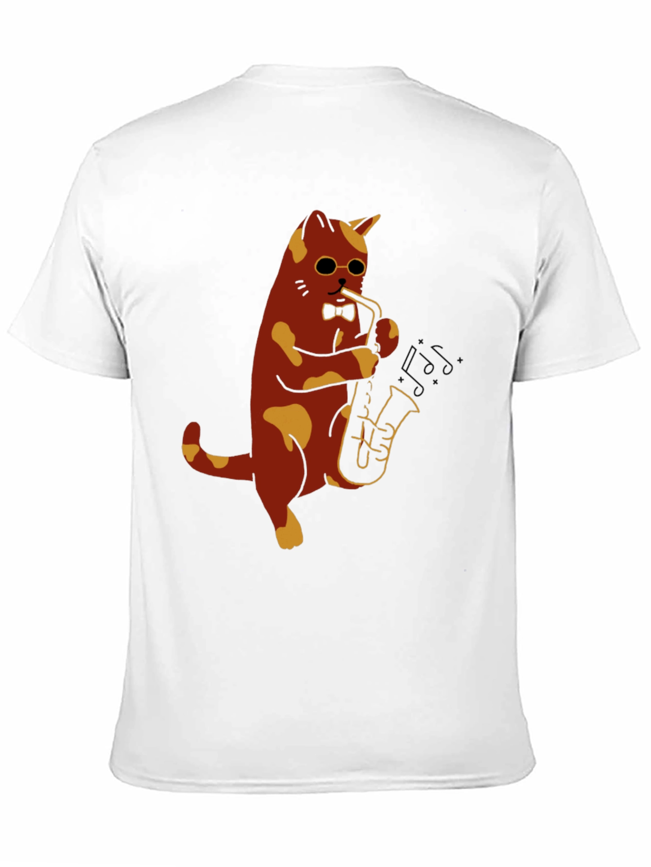 Black Cat Saxophone Player Graphic T-Shirt view 11