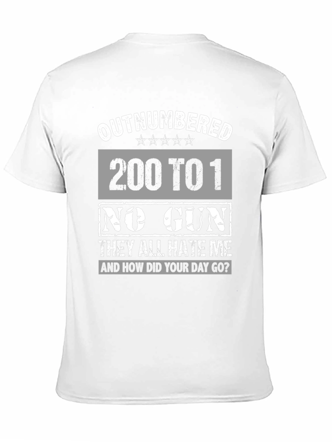 Black Outnumbered Funny Graphic T-Shirt view 11