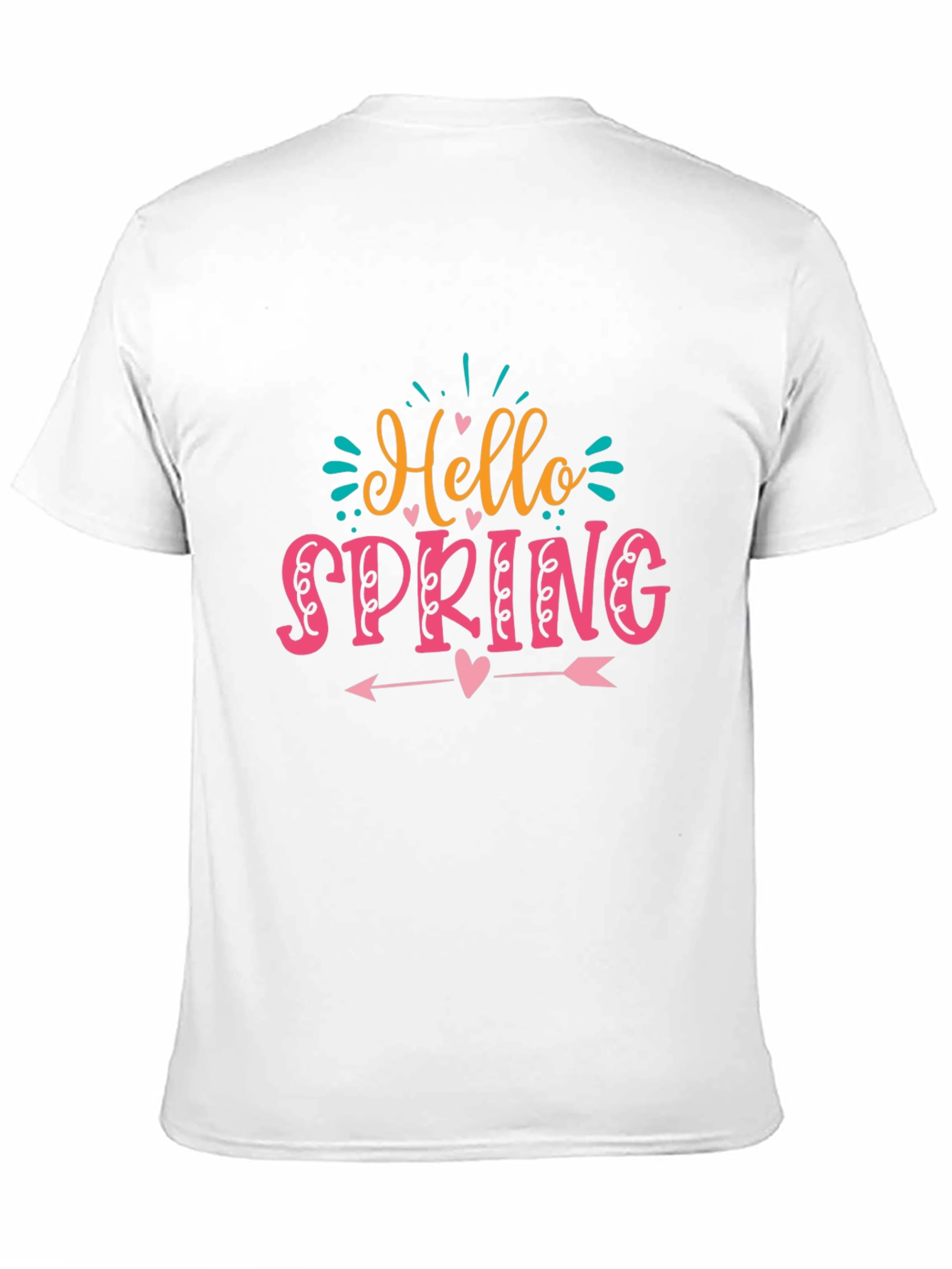 Black Hello Spring Graphic T-Shirt Black Cotton Tee view 11