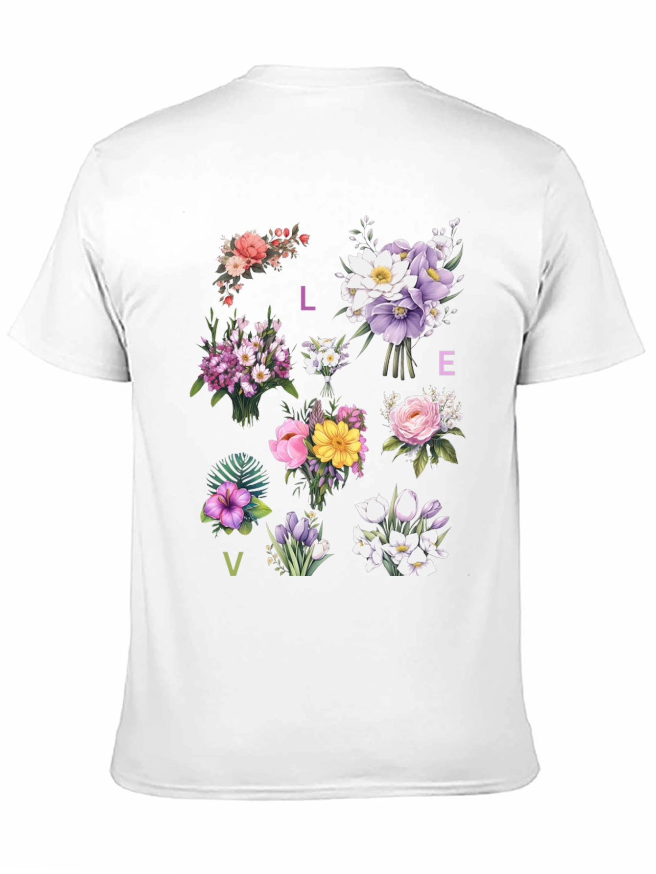 Black Floral LOVE T-Shirt - Botanical Graphic Tee view 11