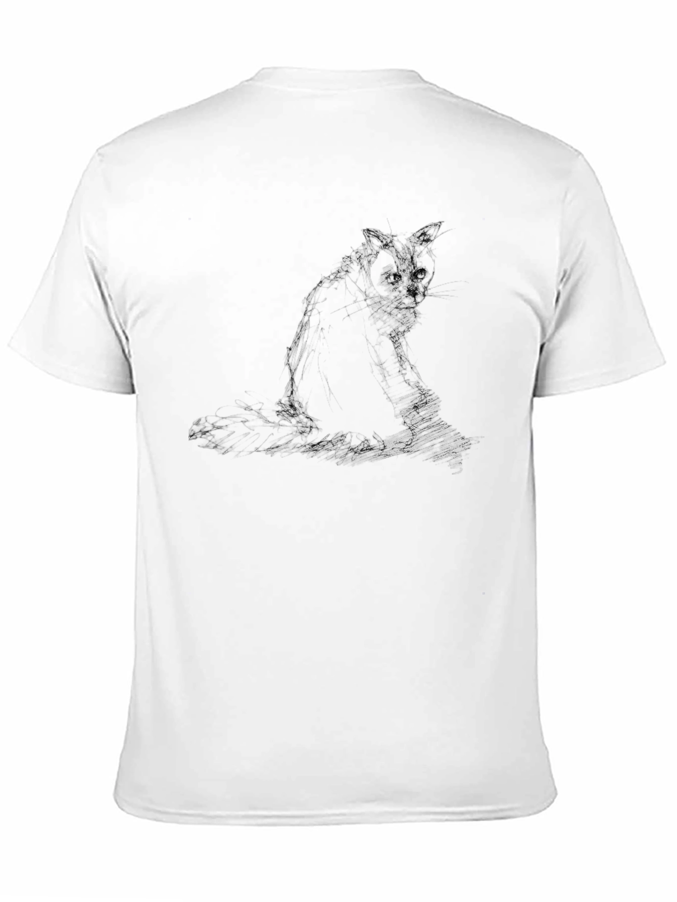 Black Black T-Shirt with Cat Graphic view 11