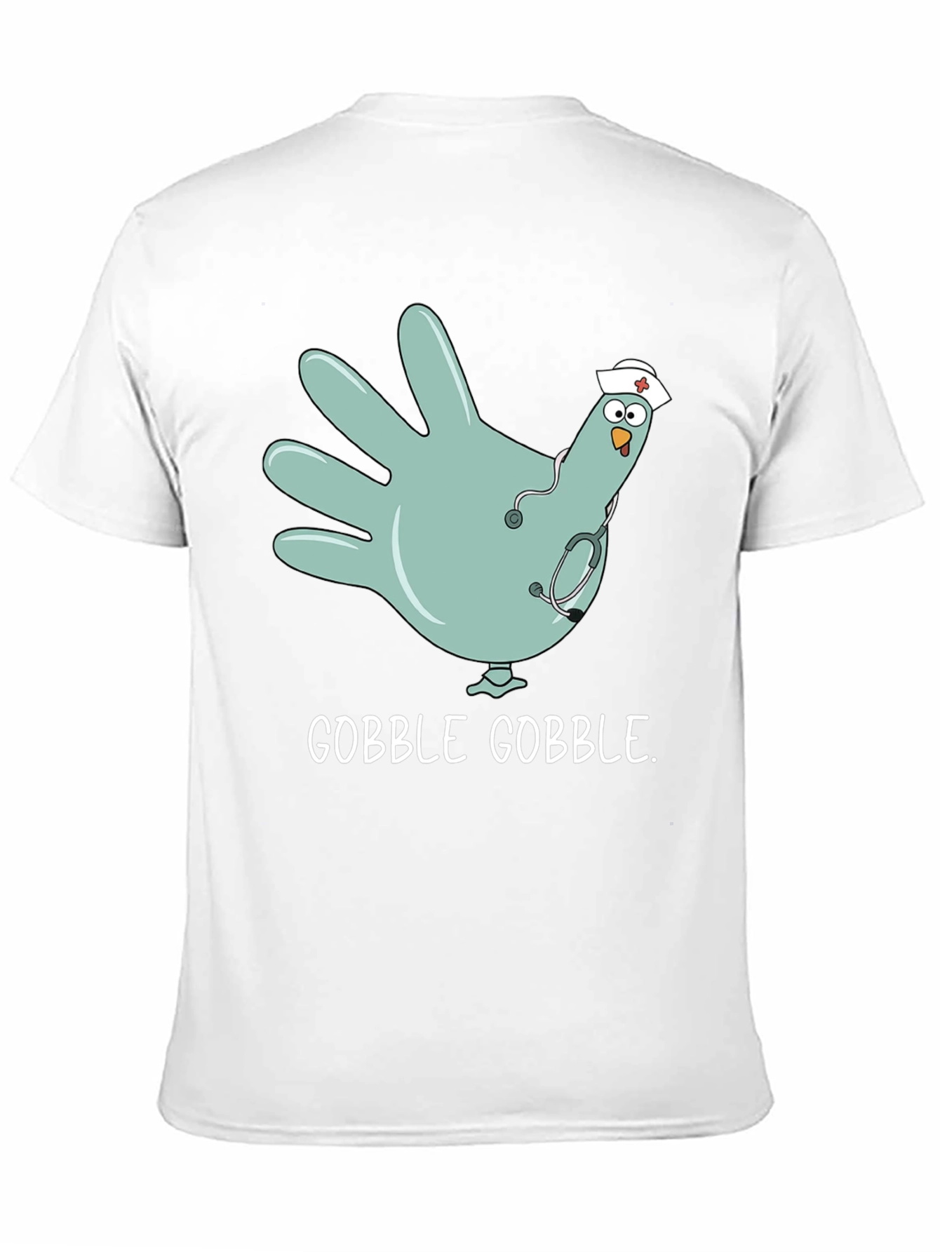 Black Gobble Gobble Nurse Turkey Hand T-Shirt view 11