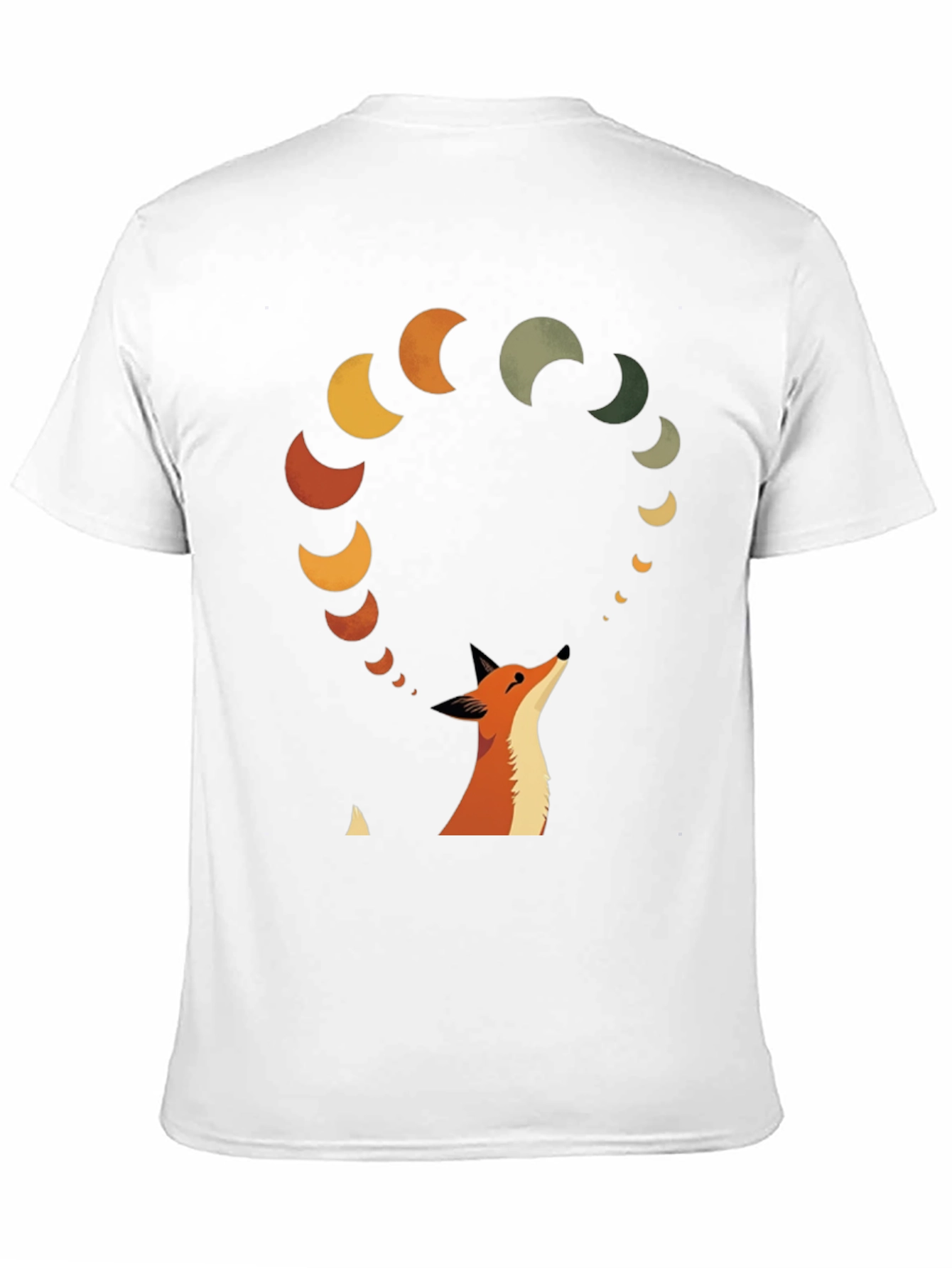 Black Fox & Moon Phases Graphic Tee view 11