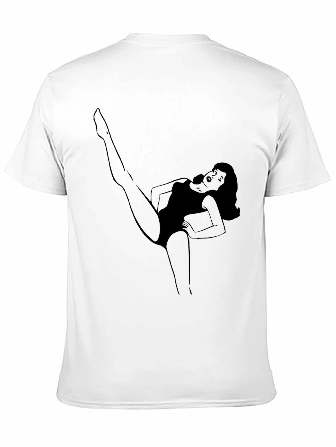 Black Retro Cartoon Woman Tee - Black view 11