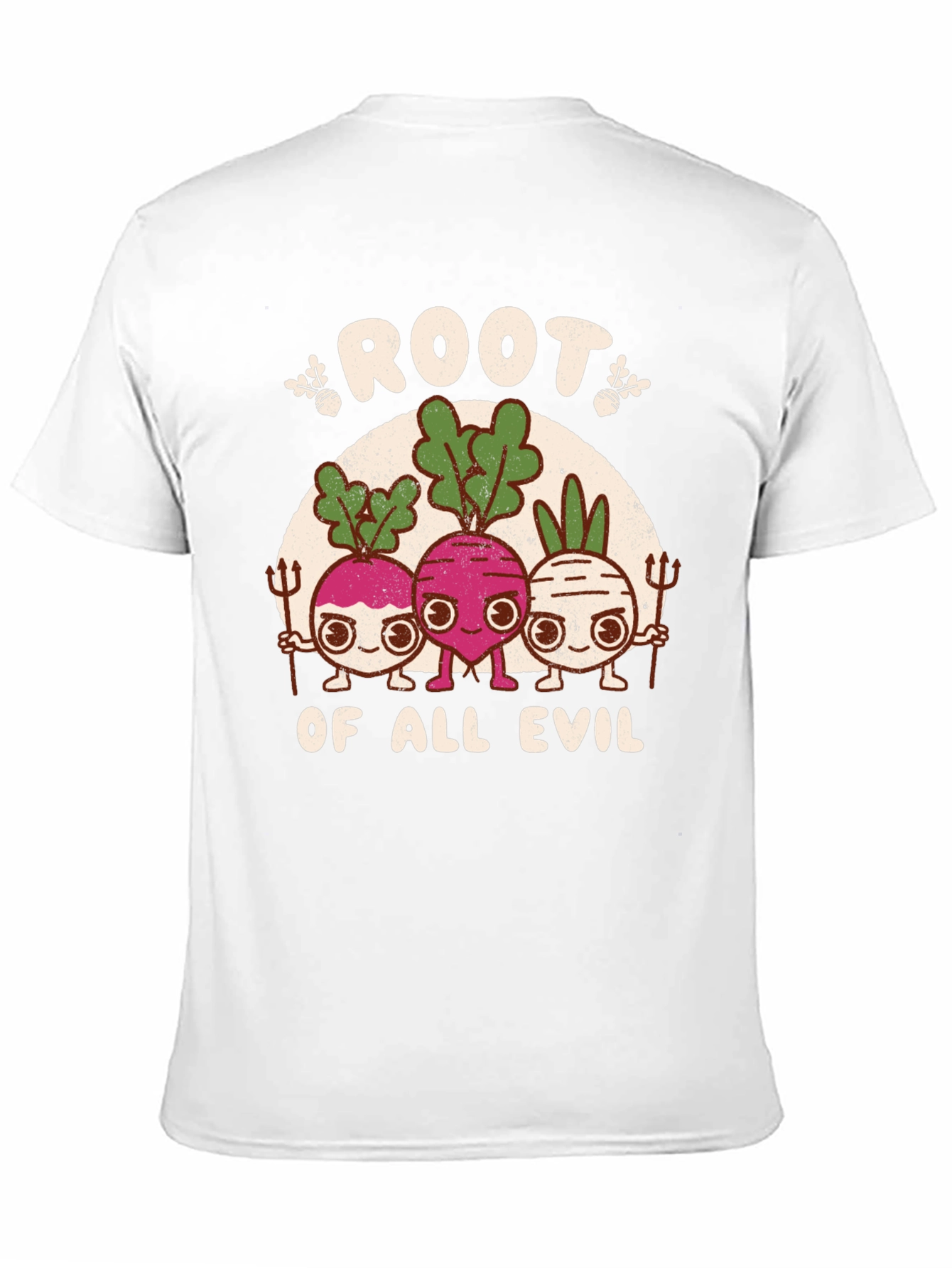 Black Root of All Evil Graphic T-Shirt - Funny Vegetable Tee view 11