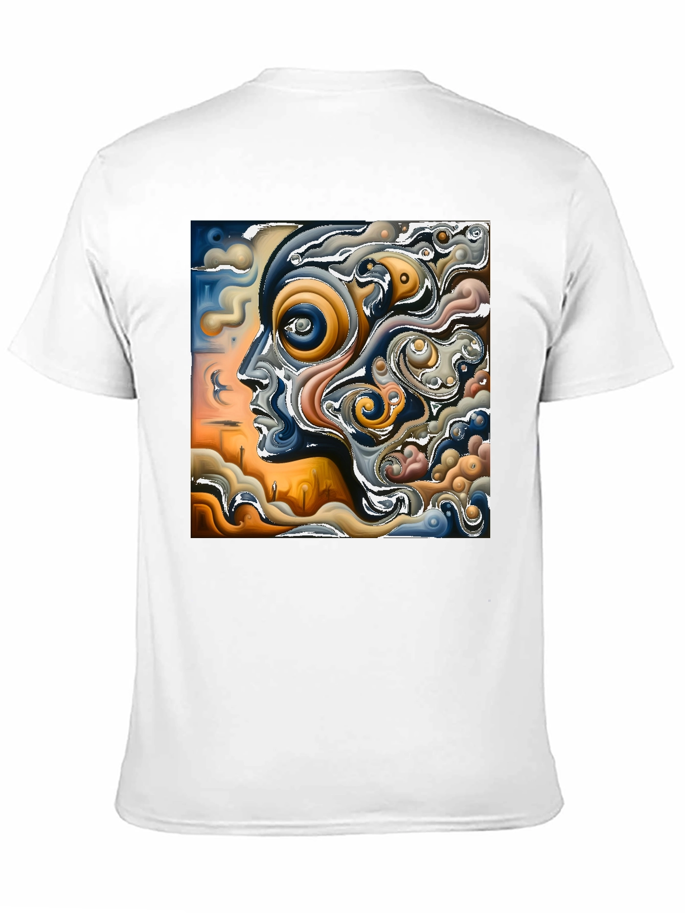 Black Abstract Art Graphic Print Black T-Shirt view 11