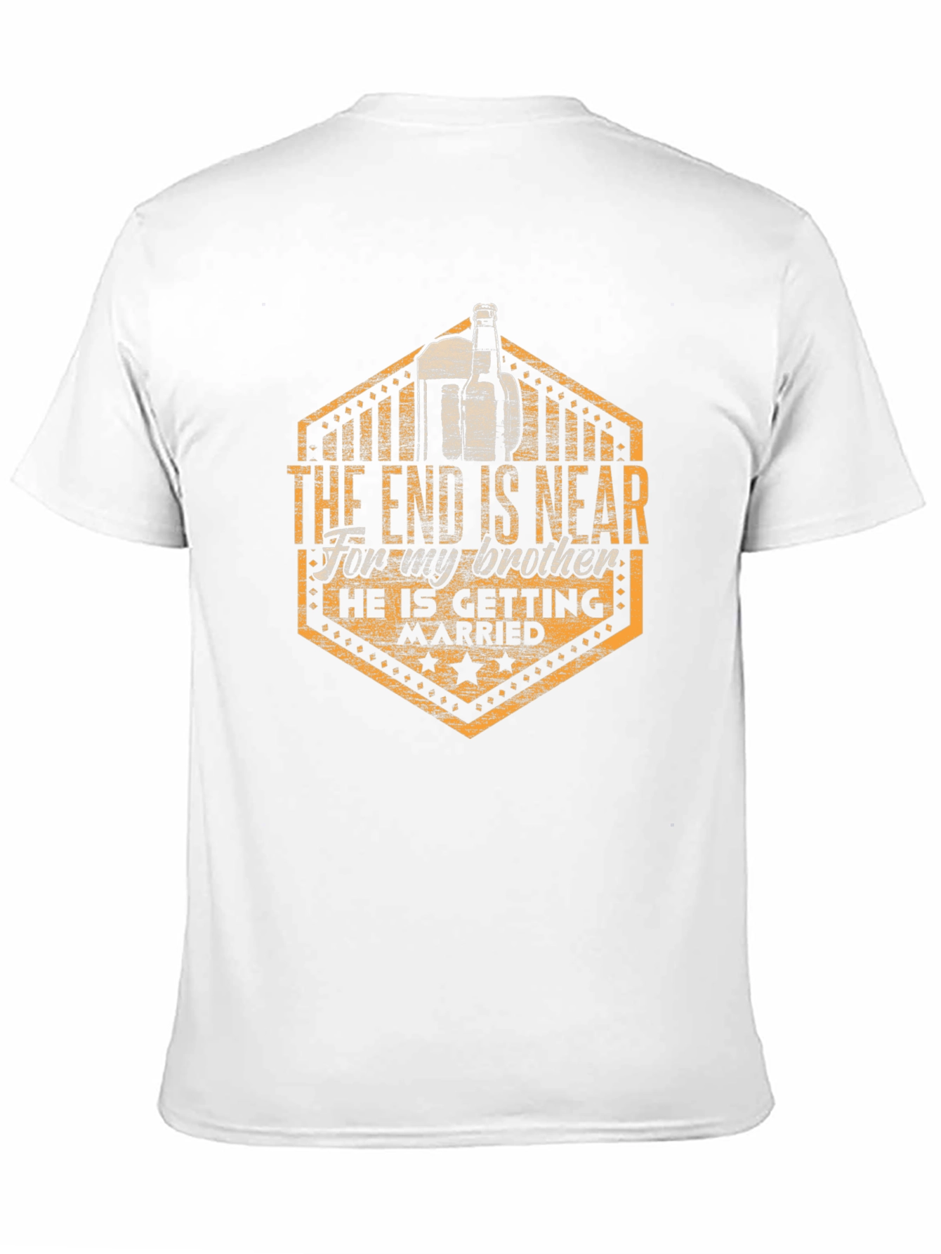 Black Funny The End is Near Brother Wedding T-Shirt view 11