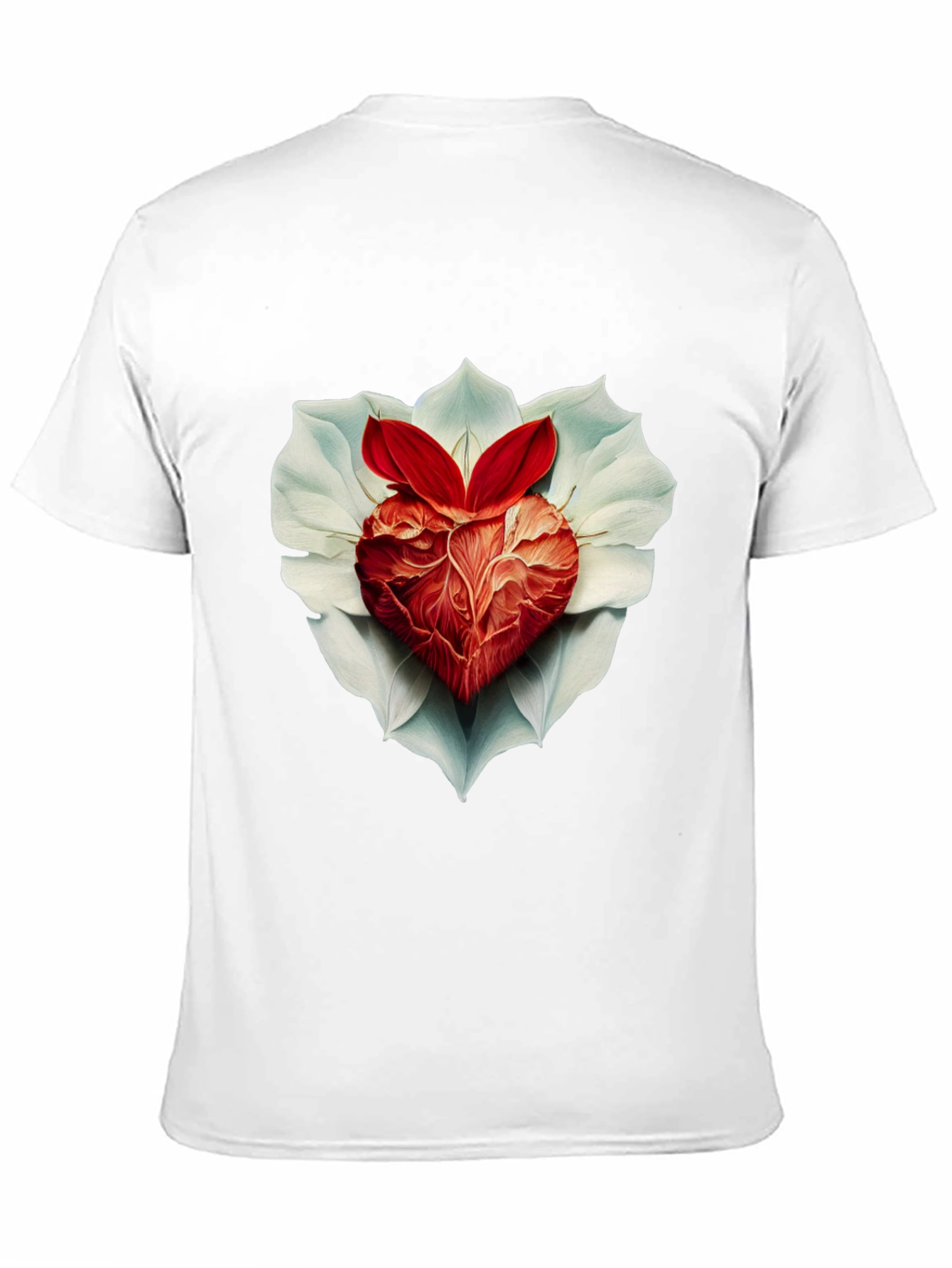 Black Anatomical Heart & Flower T-Shirt view 11