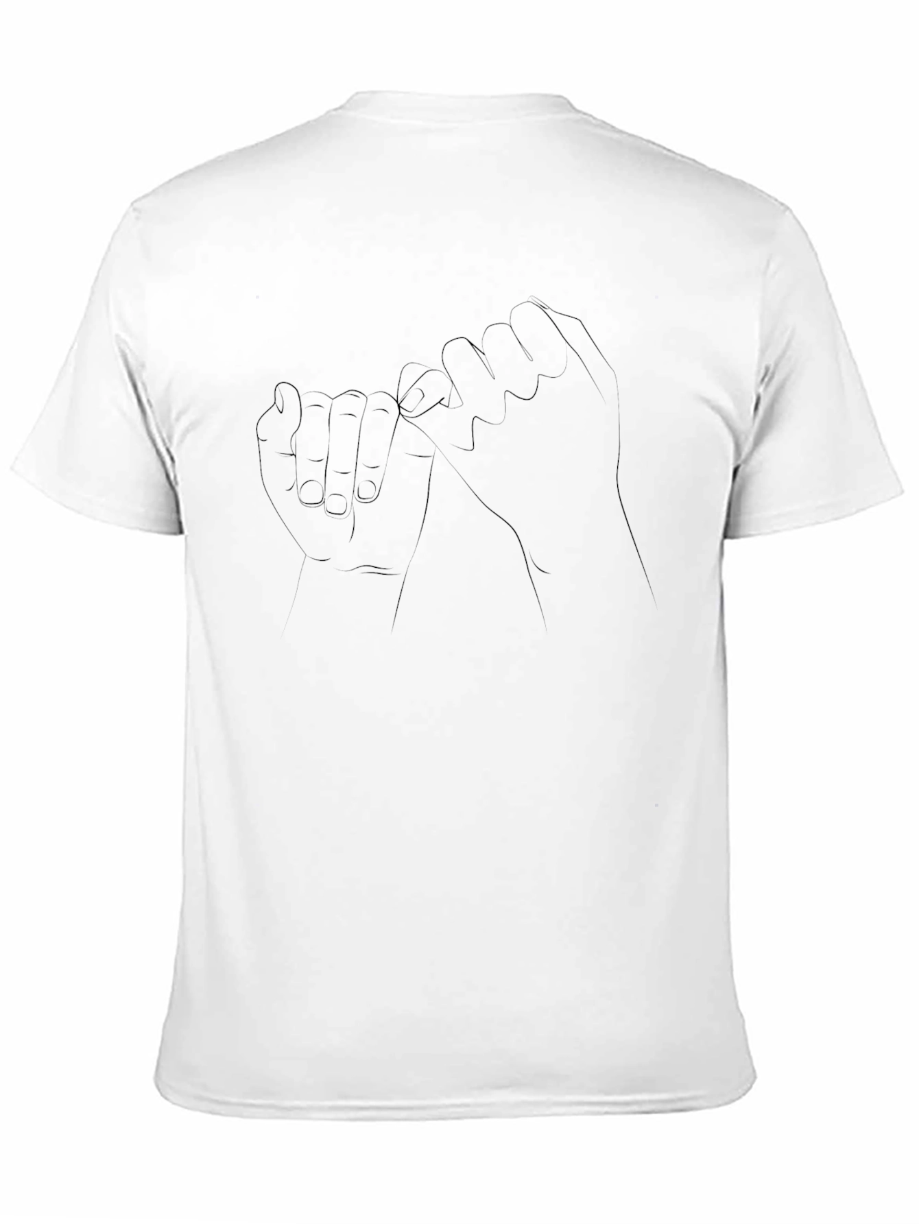 Black Minimalist Pinky Promise Black T-Shirt view 11