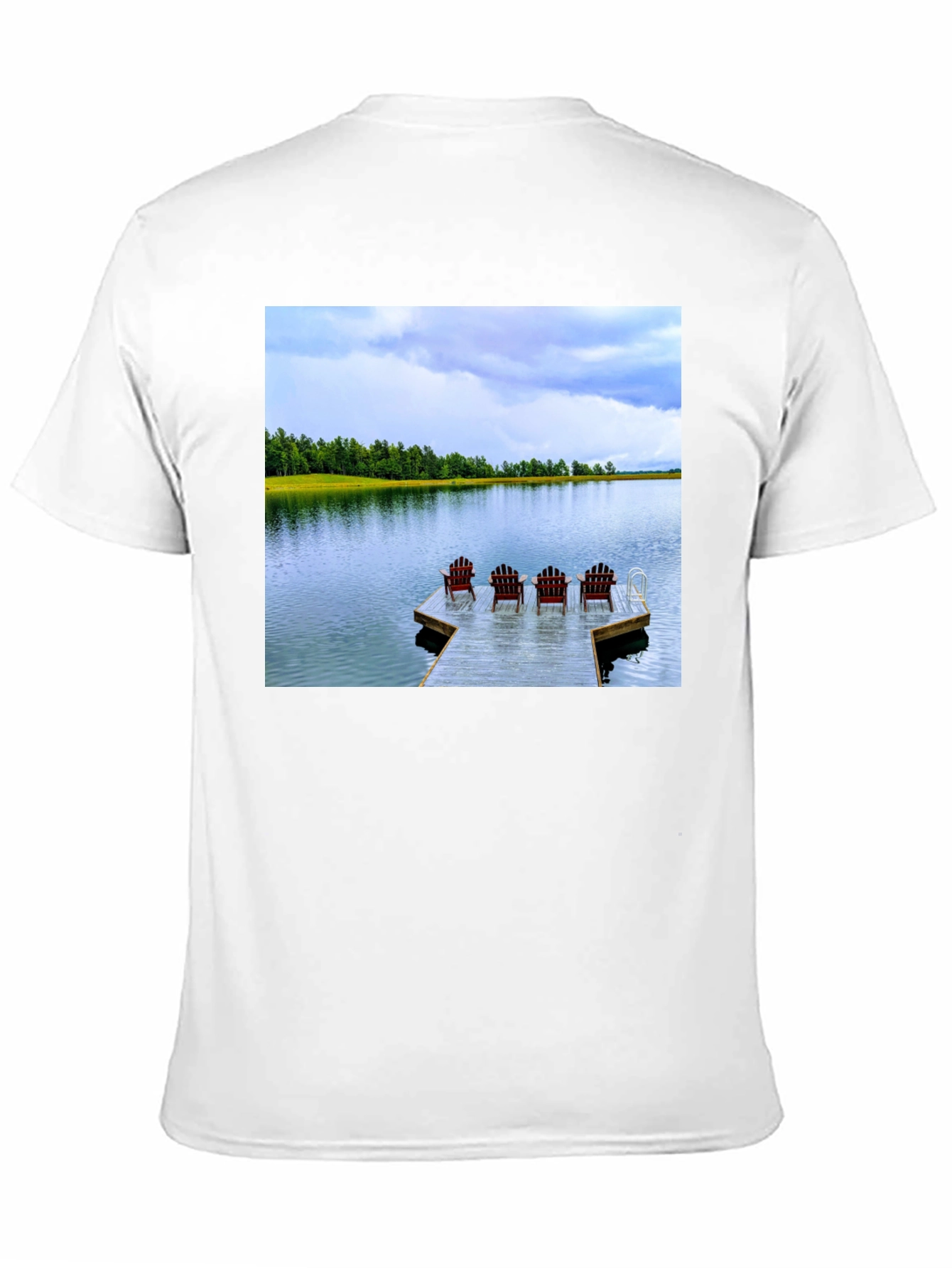 Black Lake View T-Shirt: Relax on the Dock view 11