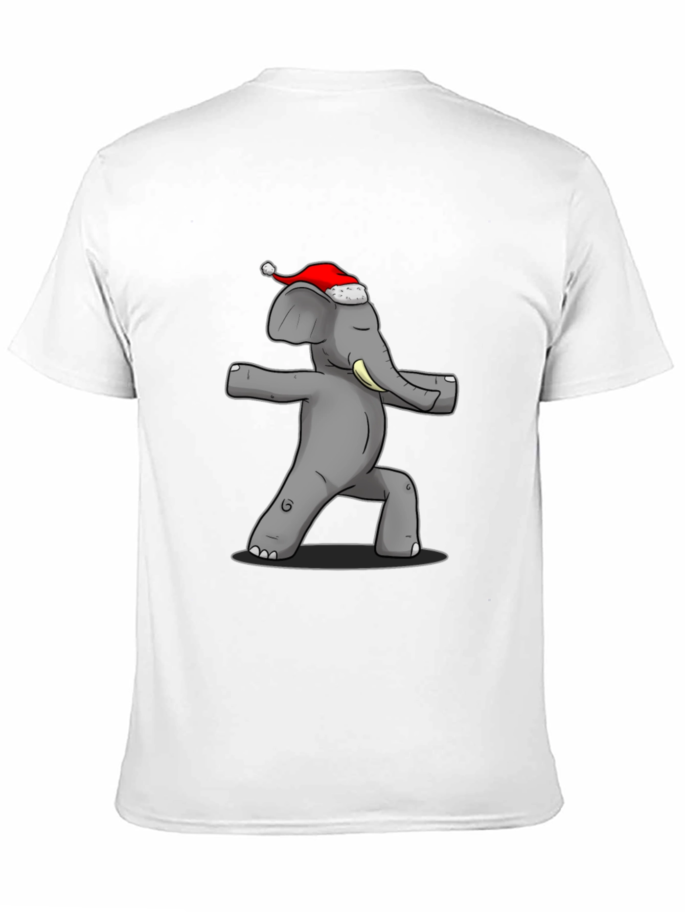 Black Yoga Elephant Santa Hat T-Shirt view 11