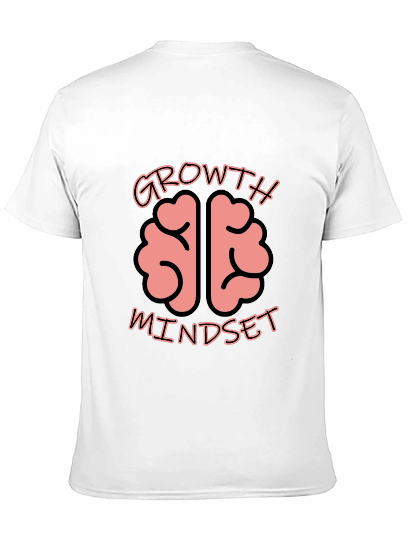 Black Growth Mindset Brain Graphic Tee - Unisex Black T-Shirt view 11