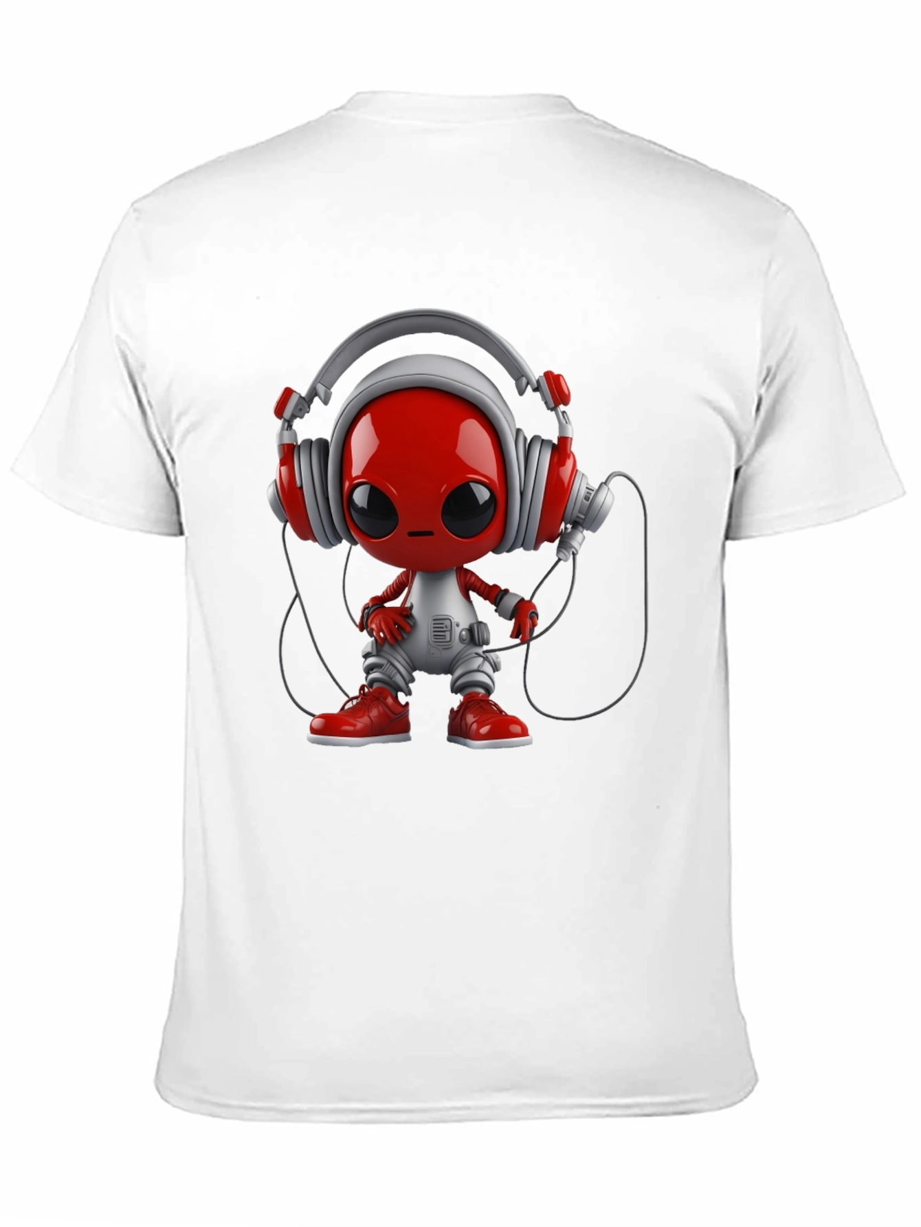 Black Stylish Black T-Shirt with Alien DJ Graphic view 11