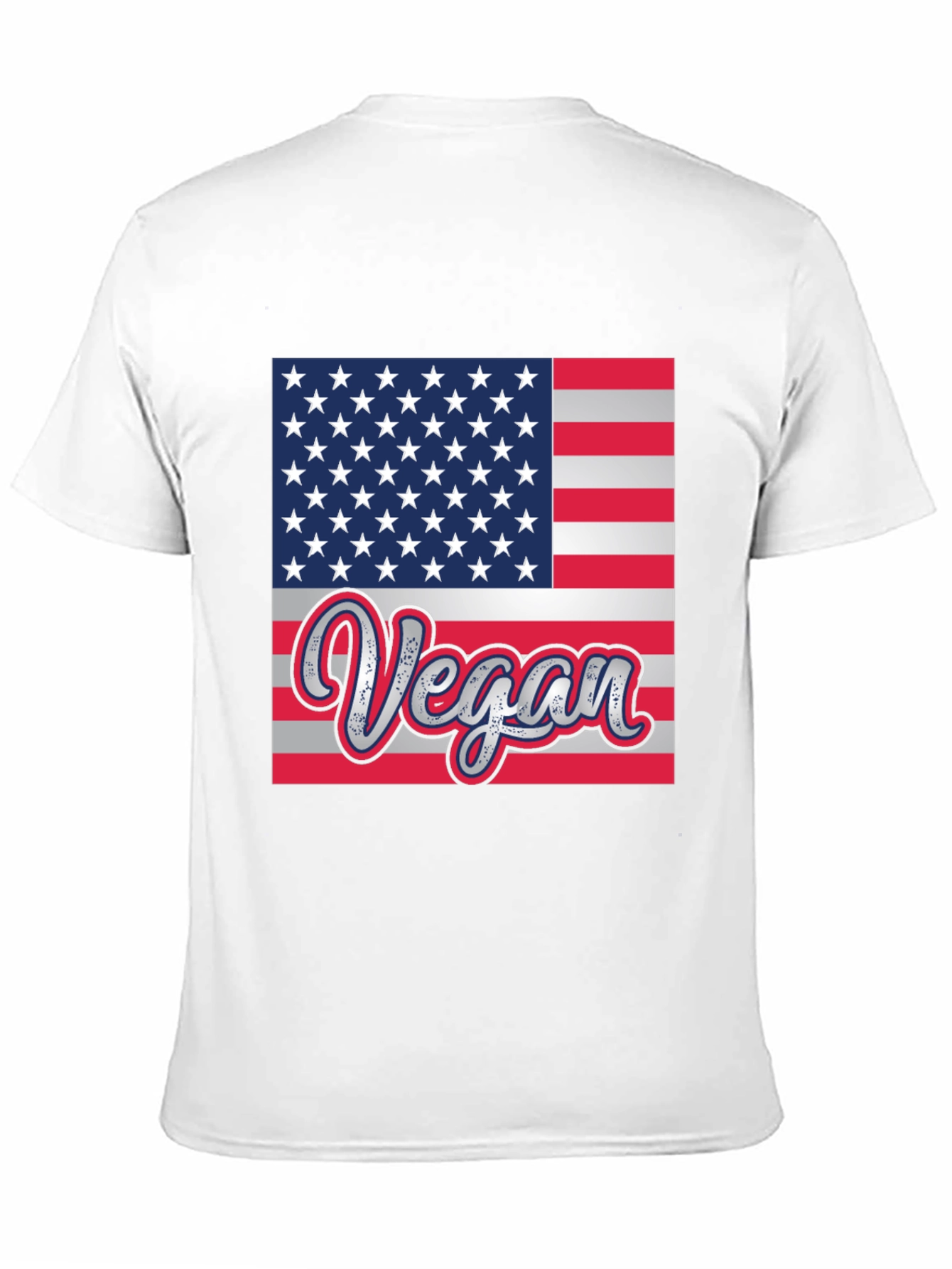 Black Vegan American Flag Graphic T-Shirt view 11