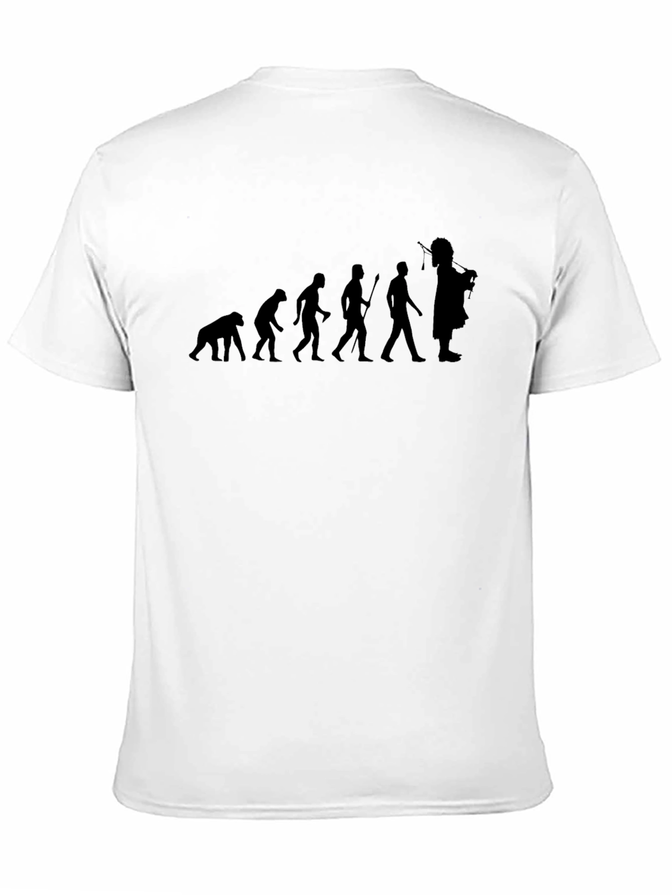 Black Evolution of Man Scottish Bagpiper Black T-Shirt view 11