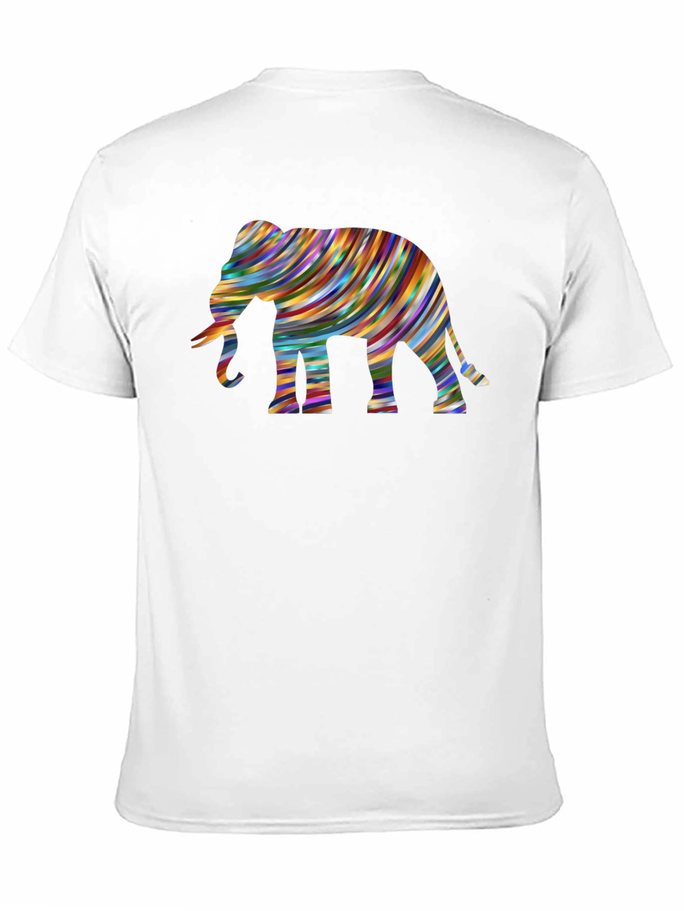 Black Colorful Elephant Graphic Black T-Shirt view 11