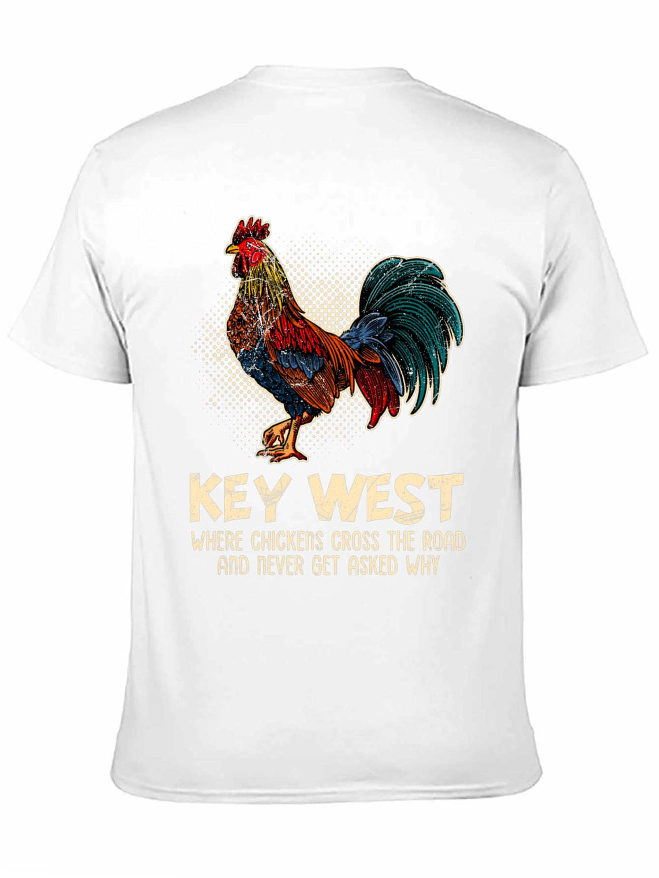 Black Key West Chicken T-Shirt - Funny Graphic Tee view 11
