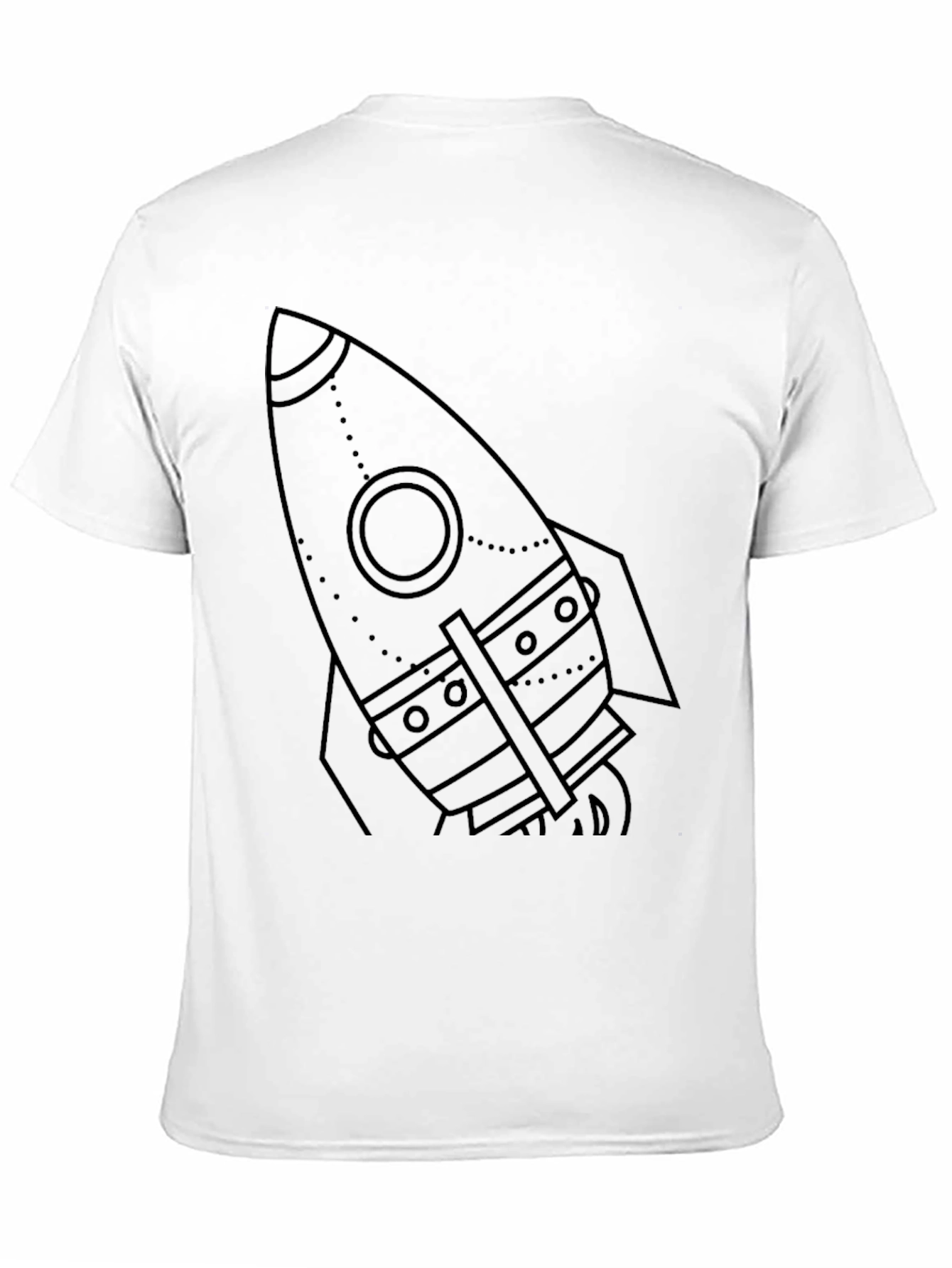 Black Retro Rocket Graphic Tee - Black Cotton Blend view 11