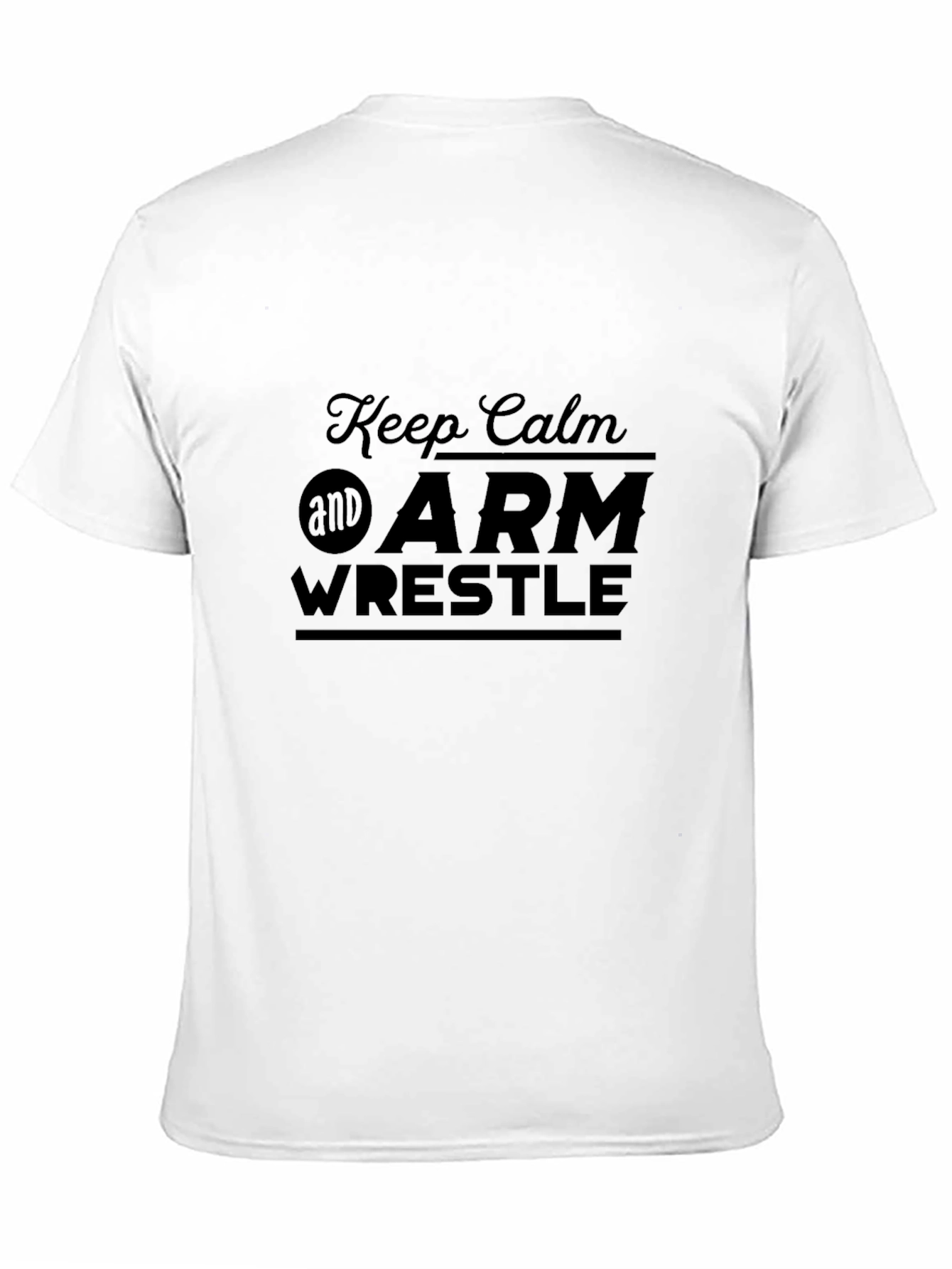 Black Keep Calm and Arm Wrestle Black T-Shirt view 11