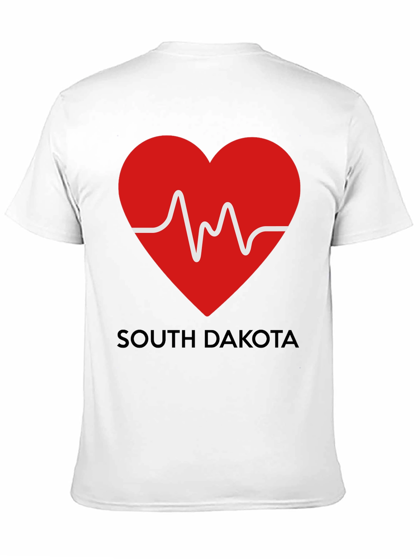Black South Dakota Heartbeat T-Shirt view 11