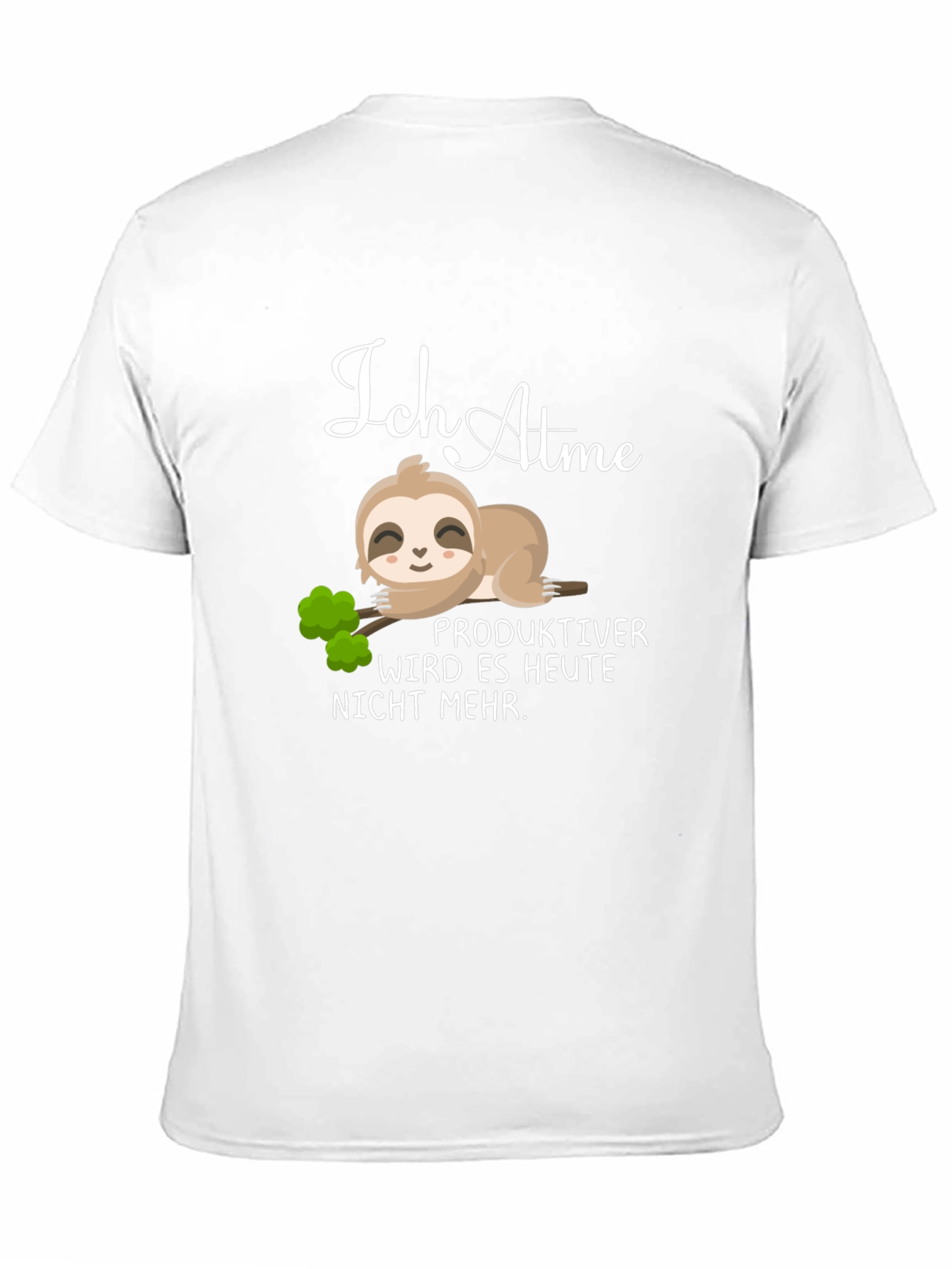 Black Funny Sloth Graphic T-Shirt - Ich Atme Design view 11